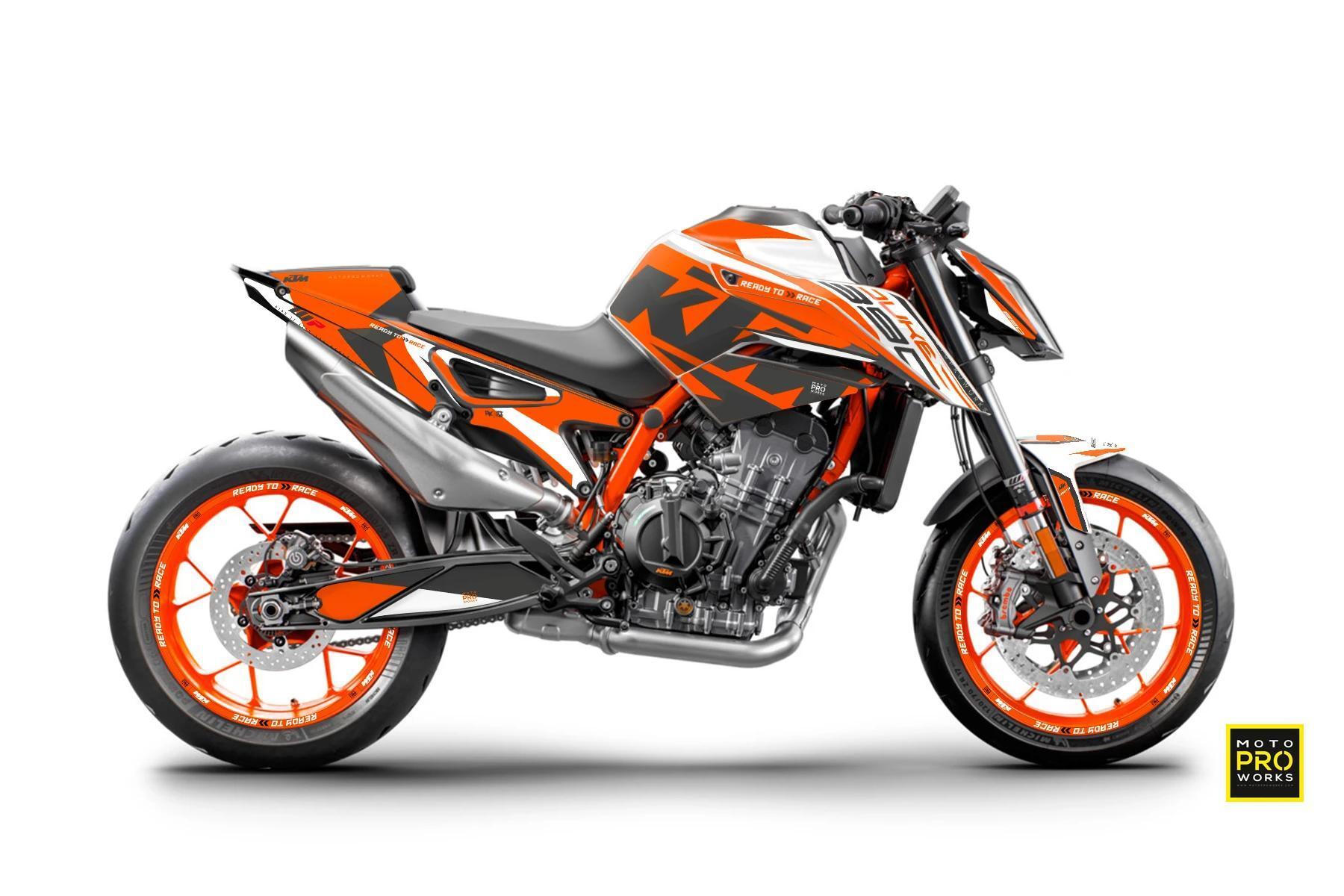 Dekor-Factory-KTM-Duke-890-Brave-Orange-Vibes-Limited-Edition-w Dekor Factory Brave Orange Vibes passend für KTM Duke 890 – Bild 1