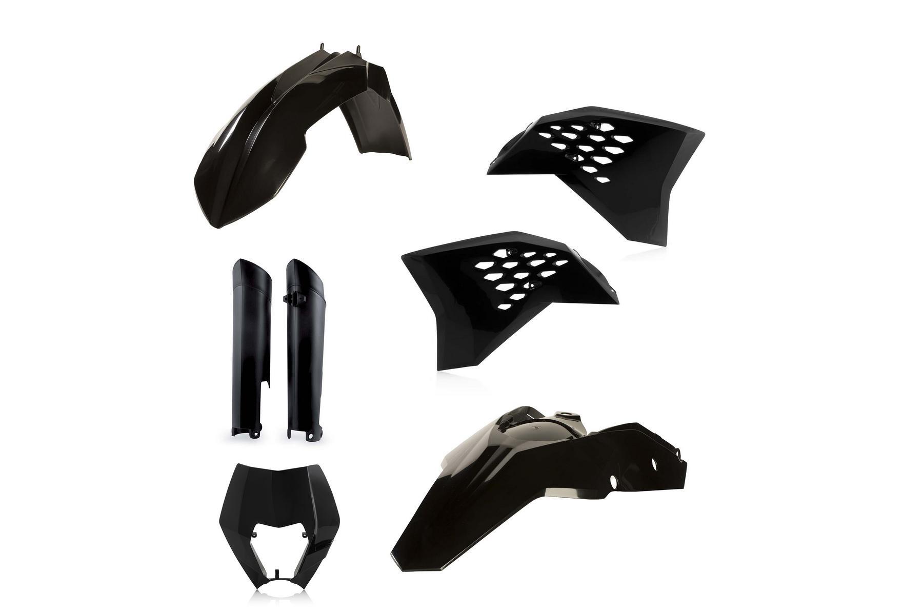 Acerbis Plastik Full Kit passend für KTM EXC EXCF 2008 - 2011 Schwarz – Bild 1