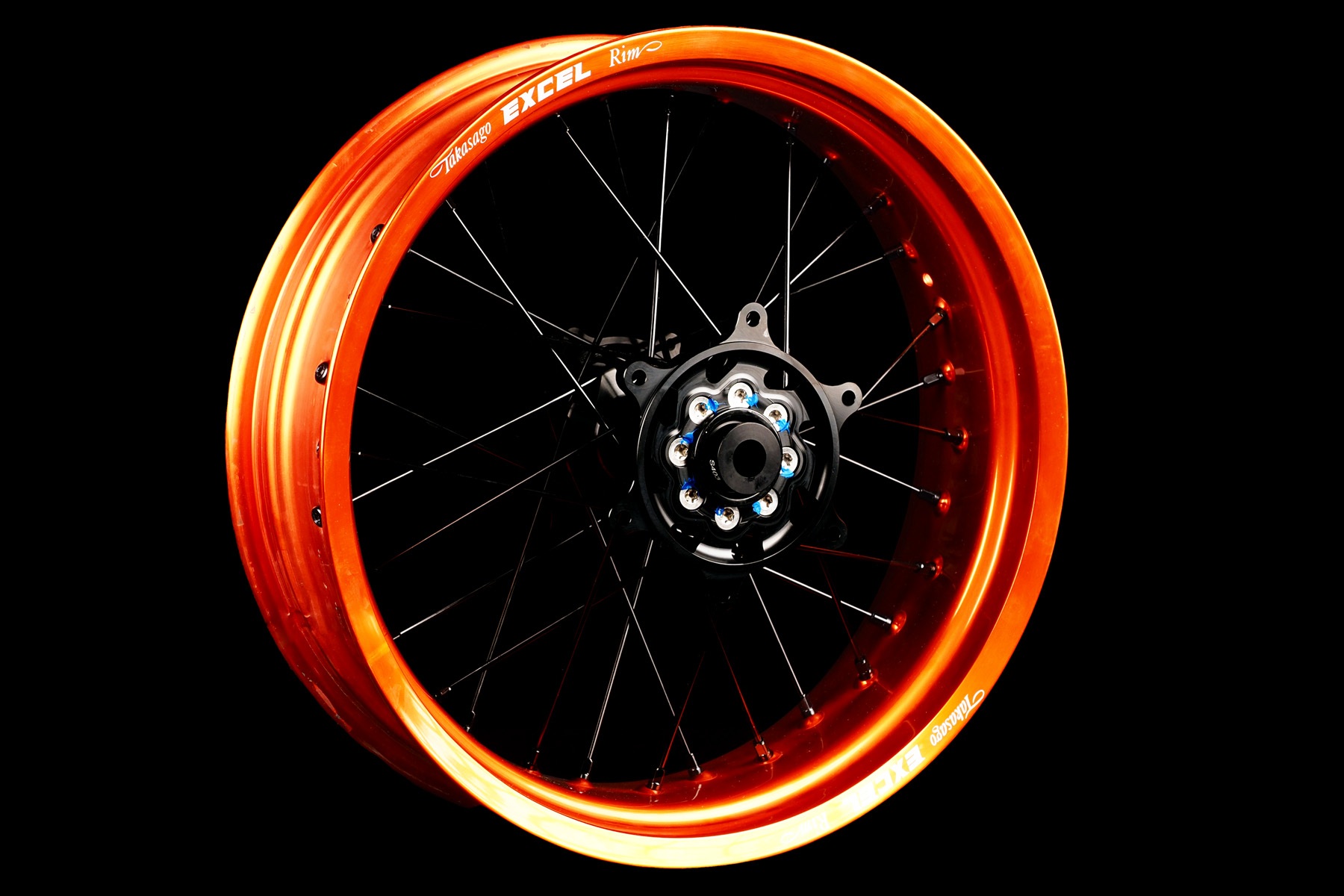 Supermoto Radsatz Excel G2 Series orange schwarz Excel Felgensatz G2 Series | Supermoto Felgen | Orange – Schwarz – Bild 1