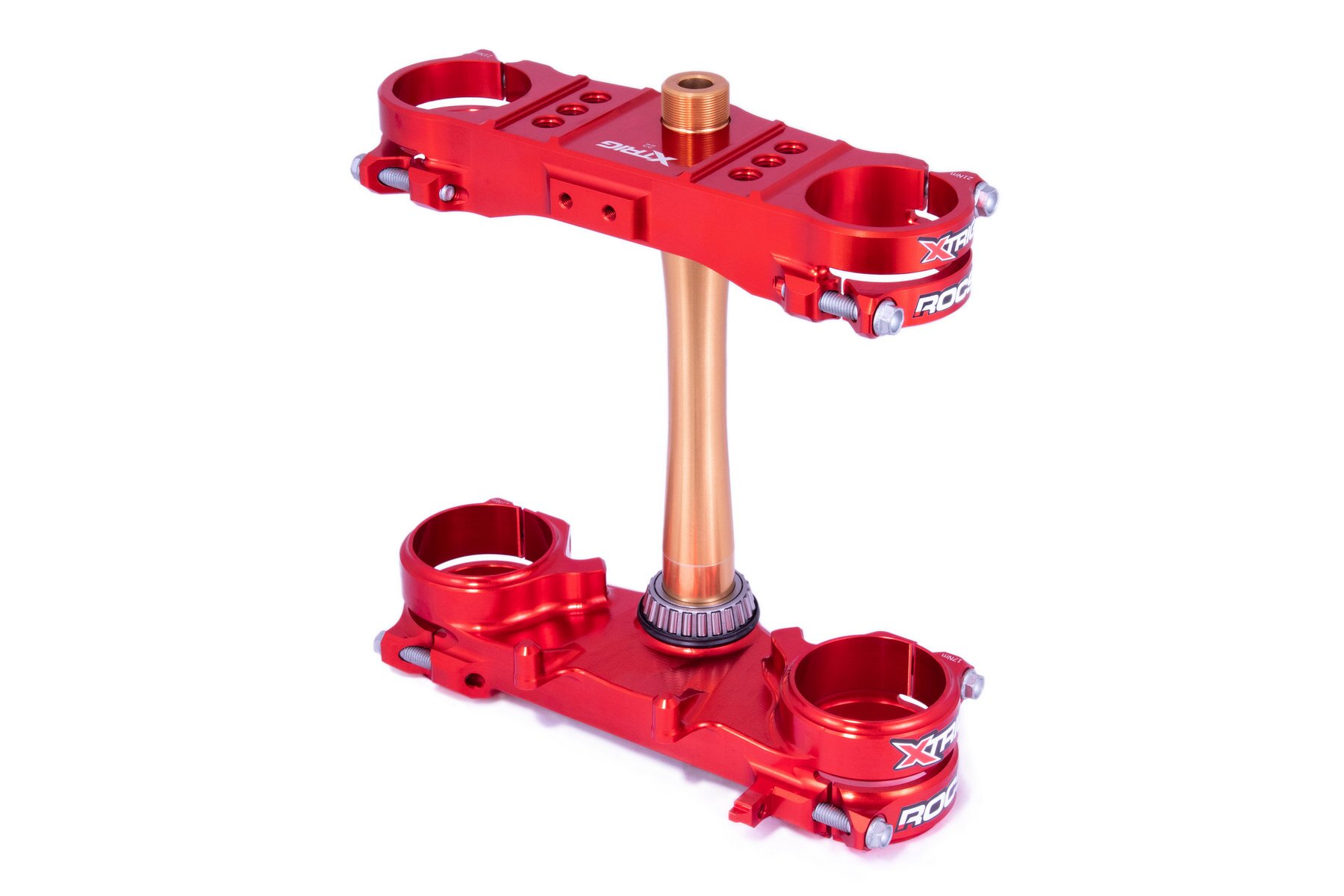 Xtrig Gabelbrücke Rocs Tech passend für Honda CRF450 2021 – 2026 und CRF250 2022 – 2026 in Rot – Bild 1