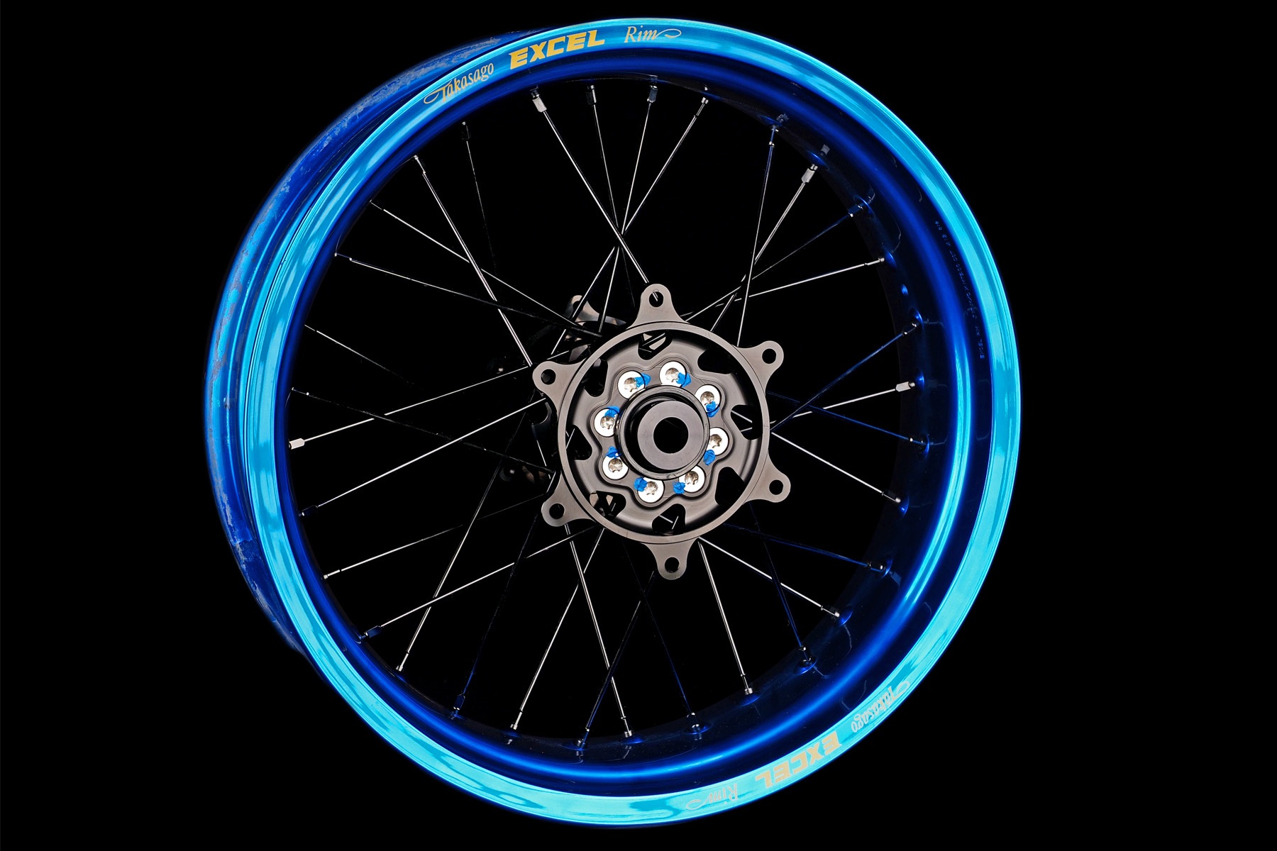 Supermoto-Radsatz-Excel-G2-Series-blau-schwarz Excel Felgensatz G2 Series | Supermoto Felgen | Blau – Schwarz – Bild 1