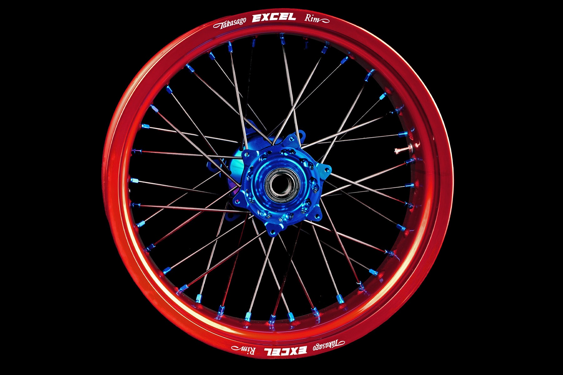 Supermoto-Komplettrad-Rot-Blau-2 Supermoto Radsatz von Haan Wheels – Bild 1