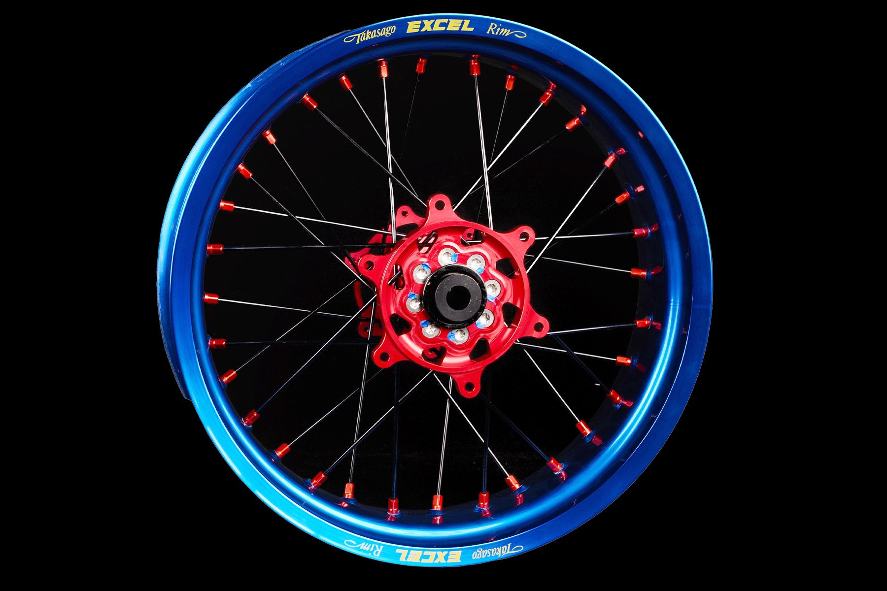 Supermoto-Radsatz-Excel-G2-Series-blau-rot Excel Felgensatz G2 Series | Supermoto Felgen | Blau – Rot – Bild 1