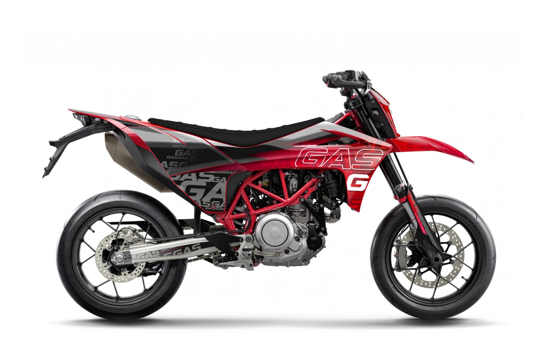 Dekor Factory Writing Black Red passend für Gas Gas SM 700 – Bild 1