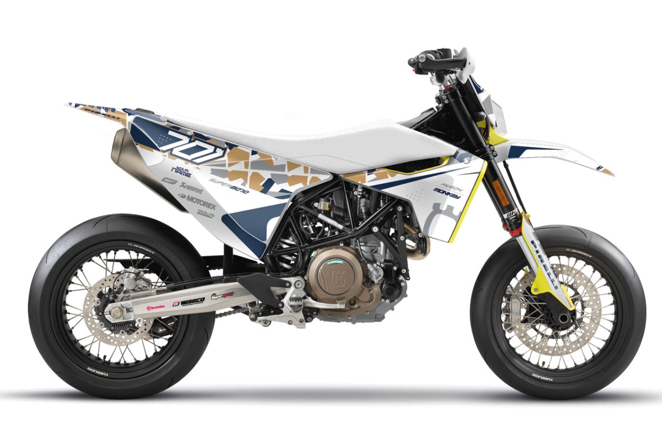 Dekor Factory Husqvarna 701 Supermoto Camo Blue Sand 1 Dekor Factory Camo Blue Sand passend für Husqvarna 701 Supermoto – Bild 1
