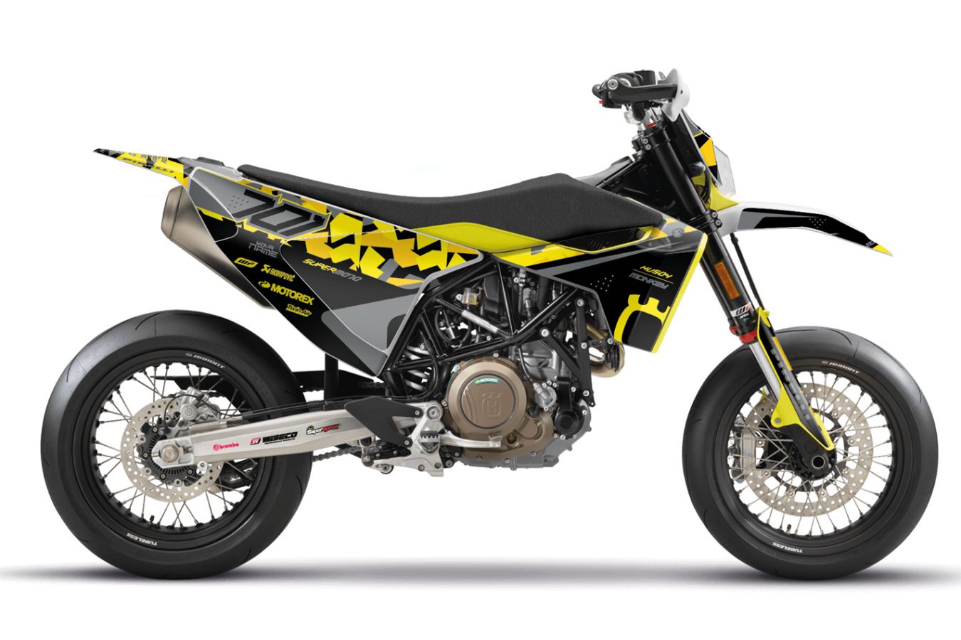 Dekor Factory Husqvarna 701 Supermoto Camo Yellow Black 1 Dekor Factory Camo Yellow Black passend für Husqvarna 701 Supermoto – Bild 1