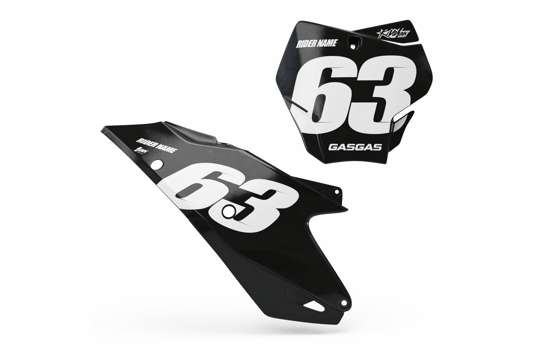 Startnummerntafeln Dekor Privateer Limited Edition passend für Gas Gas – Bild 1