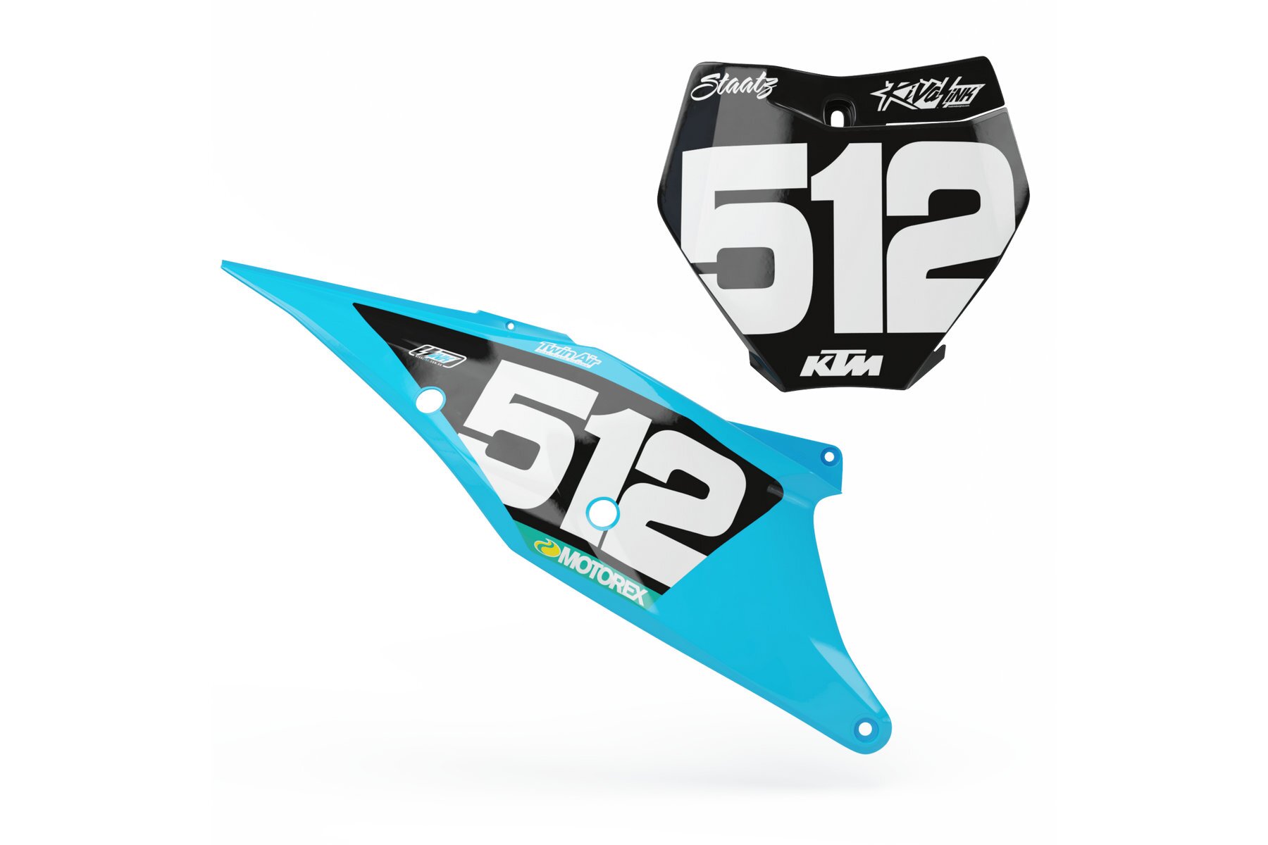 Startnummerntafeln Dekor KTM TLD Blue Limited Edition Startnummerntafeln Dekor TLD Blue Limited Edition passend für KTM – Bild 1