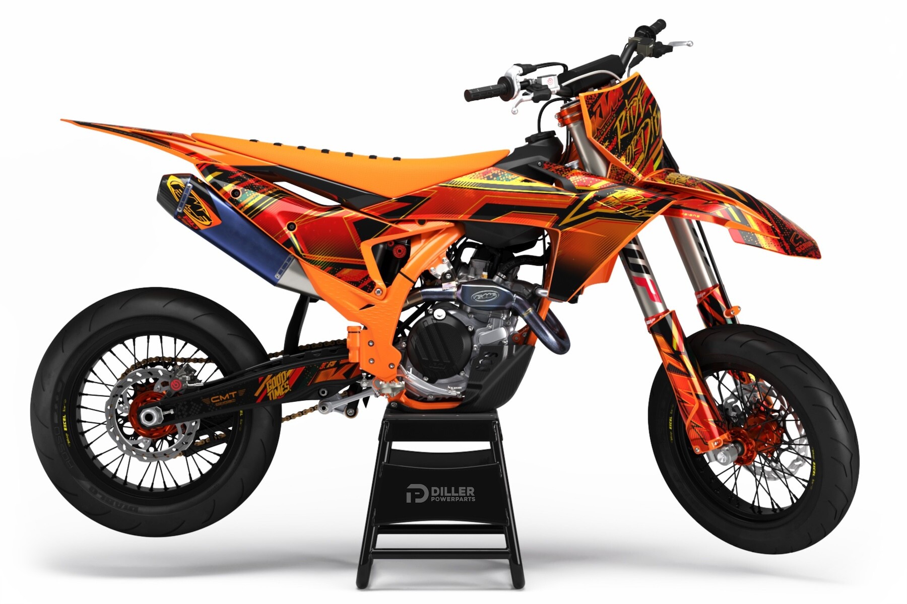 Supermoto Dekor passend für KTM Flash Orange optional in Full Chrome Supermoto Dekor Flash Orange passend für KTM optional in Full Chrome – Bild 1