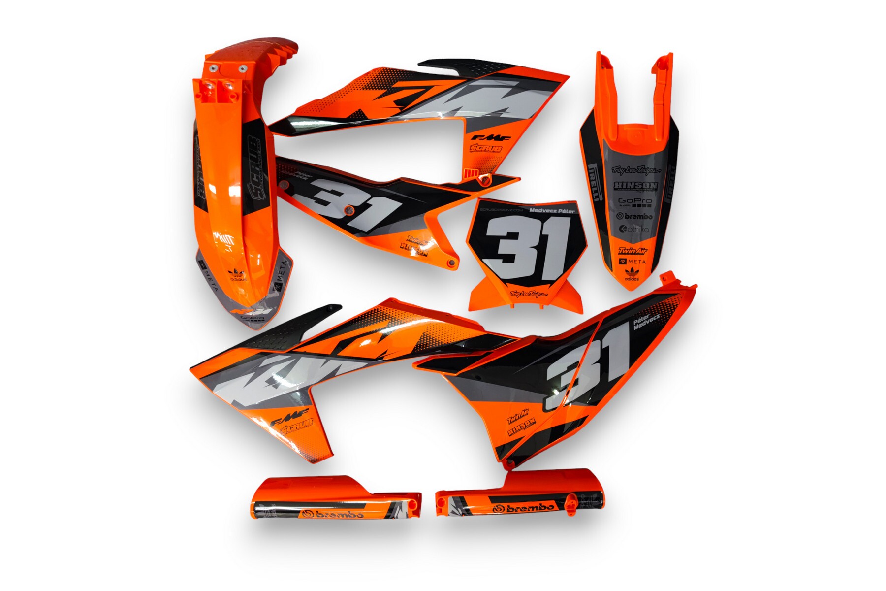 Dekor auf Plastiks beklebt für MX & Enduro Modelle passend für KTM – Bild 1