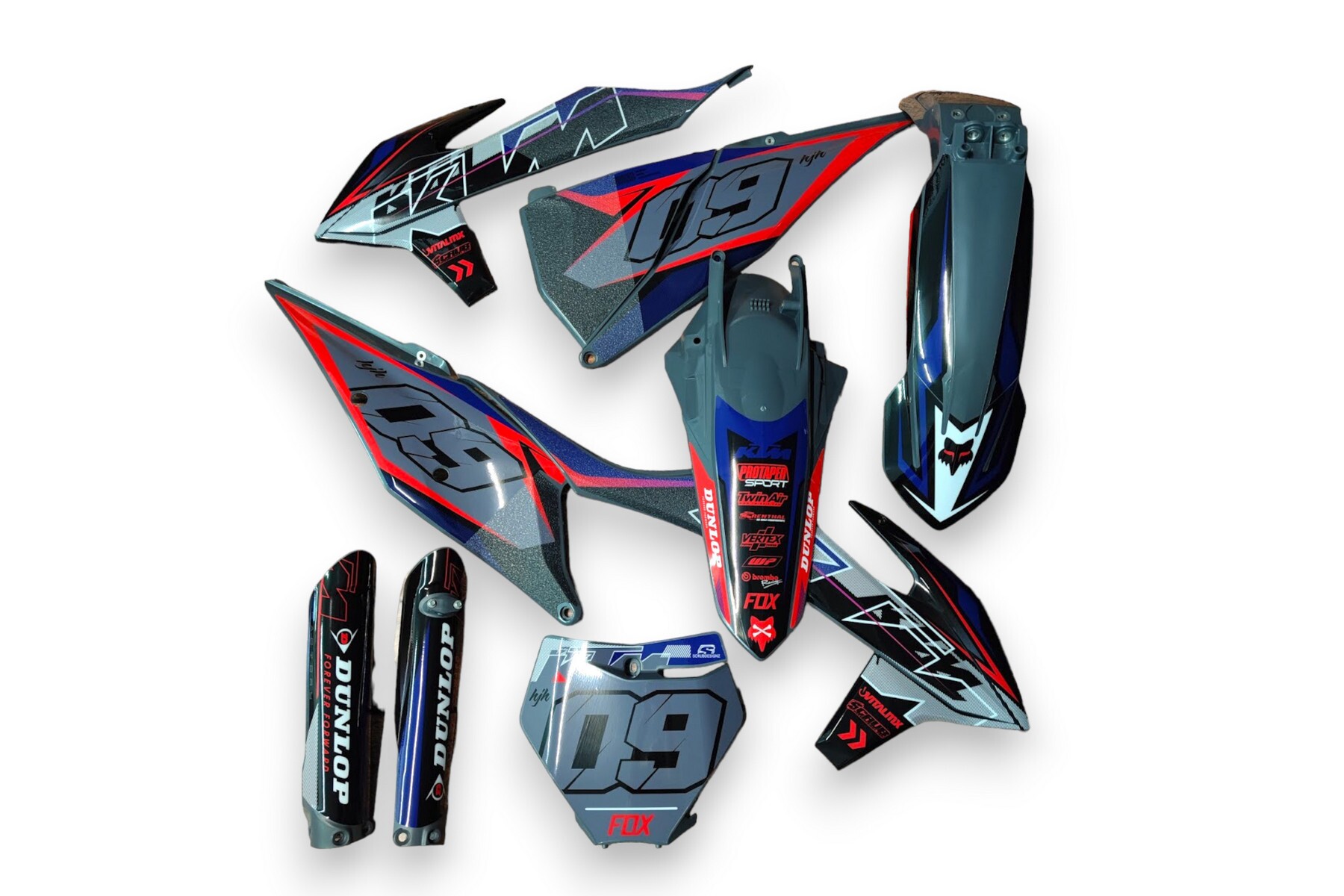 Dekor KTM auf Plastiks beklebt für MX und Enduro Modelle 15 Dekor auf Plastiks beklebt für MX und Enduro Modelle passend für KTM – Bild 1