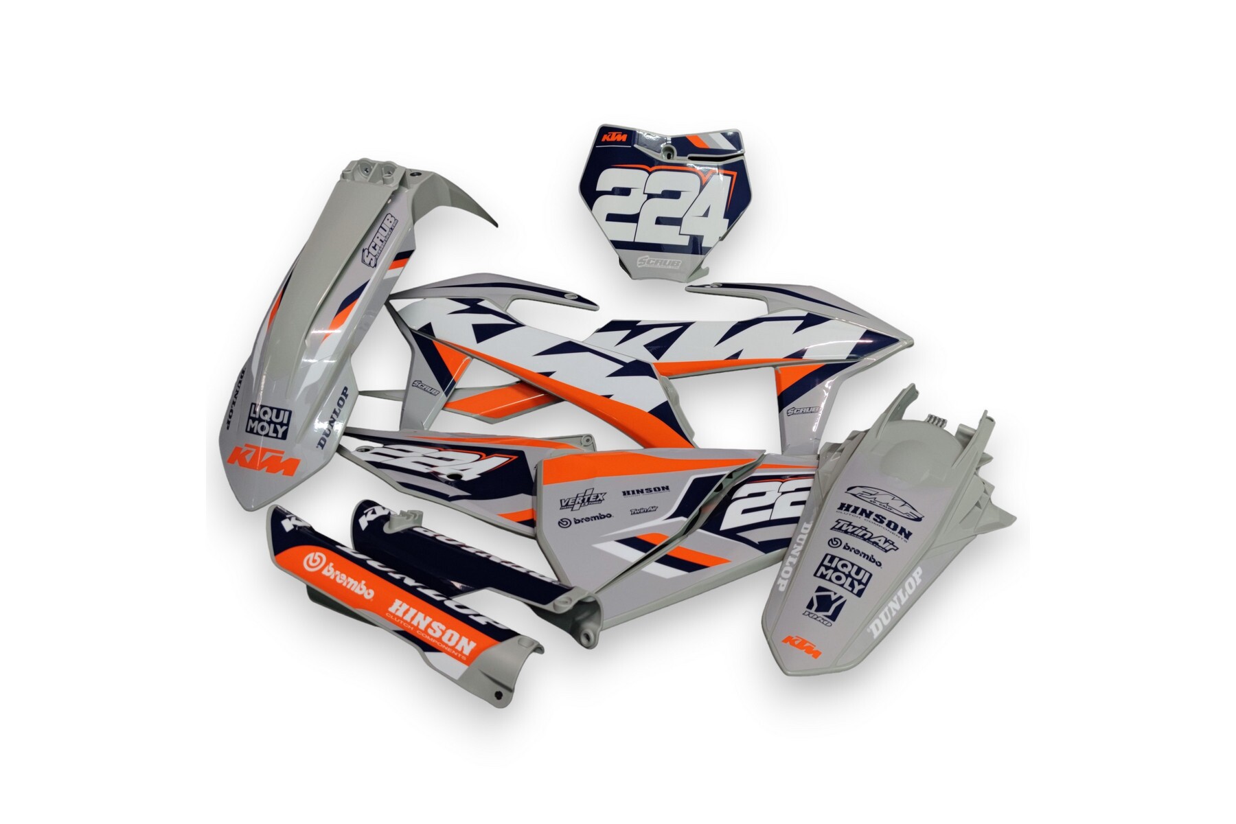Dekor KTM auf Plastiks beklebt für MX und Enduro Modelle 18 Dekor auf Plastiks beklebt für MX und Enduro Modelle passend für KTM – Bild 1