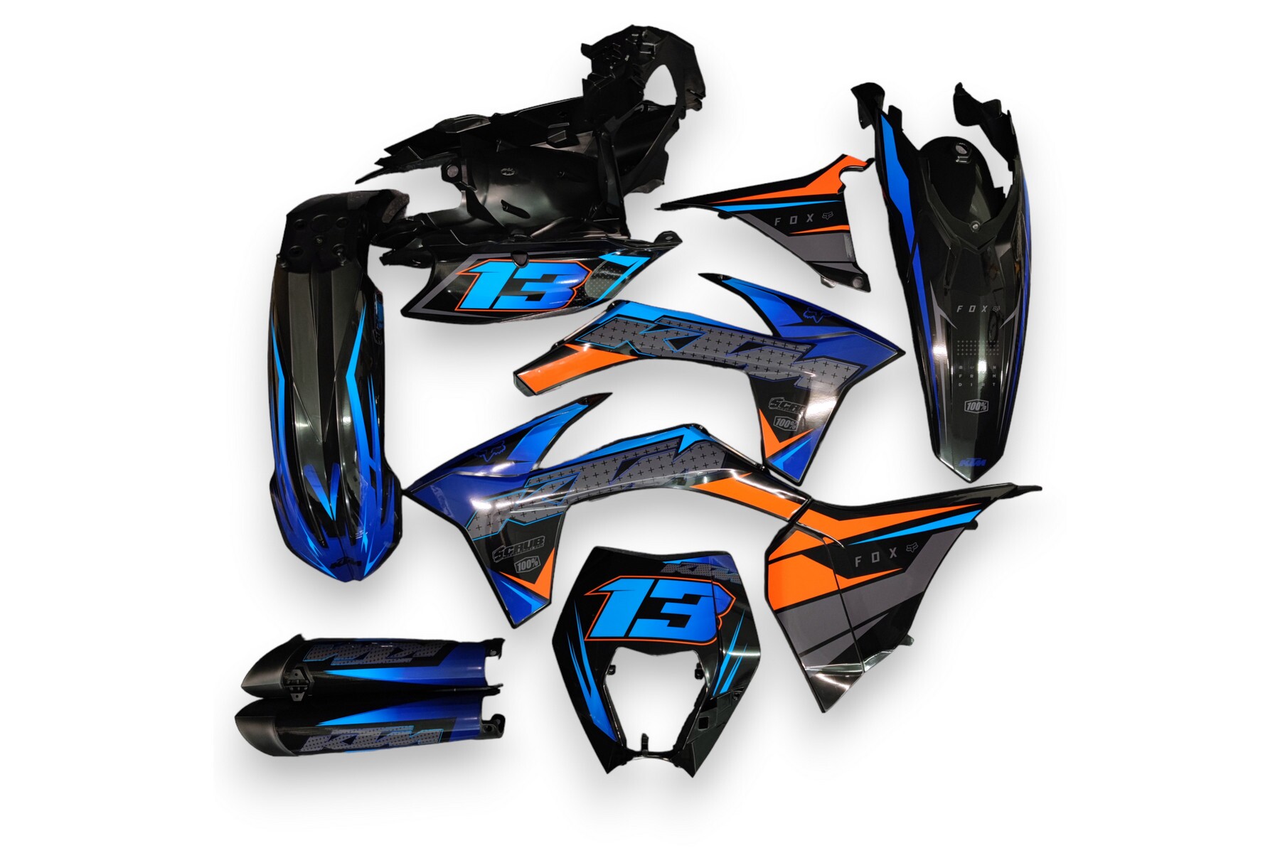 Dekor KTM auf Plastiks beklebt für MX und Enduro Modelle 24 Dekor auf Plastiks beklebt für MX und Enduro Modelle passend für KTM – Bild 1