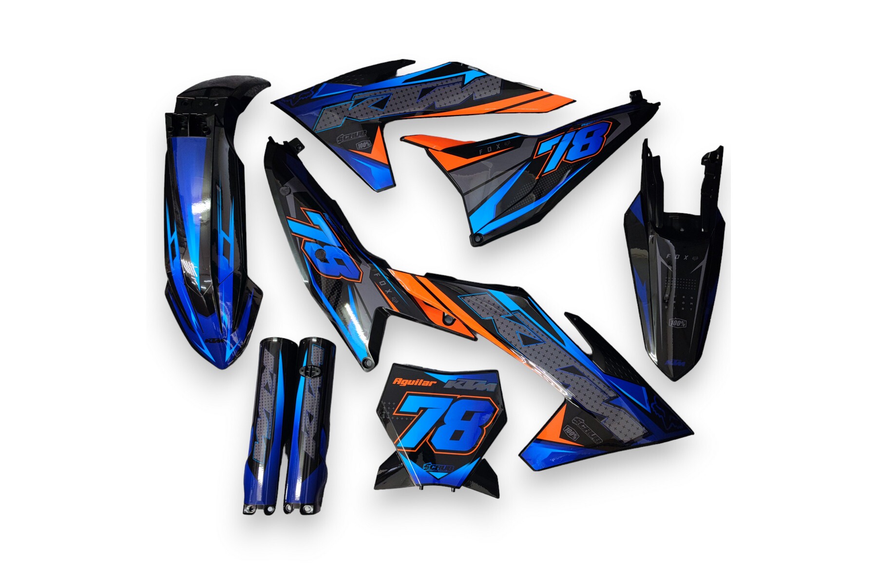 Dekor KTM auf Plastiks beklebt für MX und Enduro Modelle 25 Dekor auf Plastiks beklebt für MX und Enduro Modelle passend für KTM – Bild 1