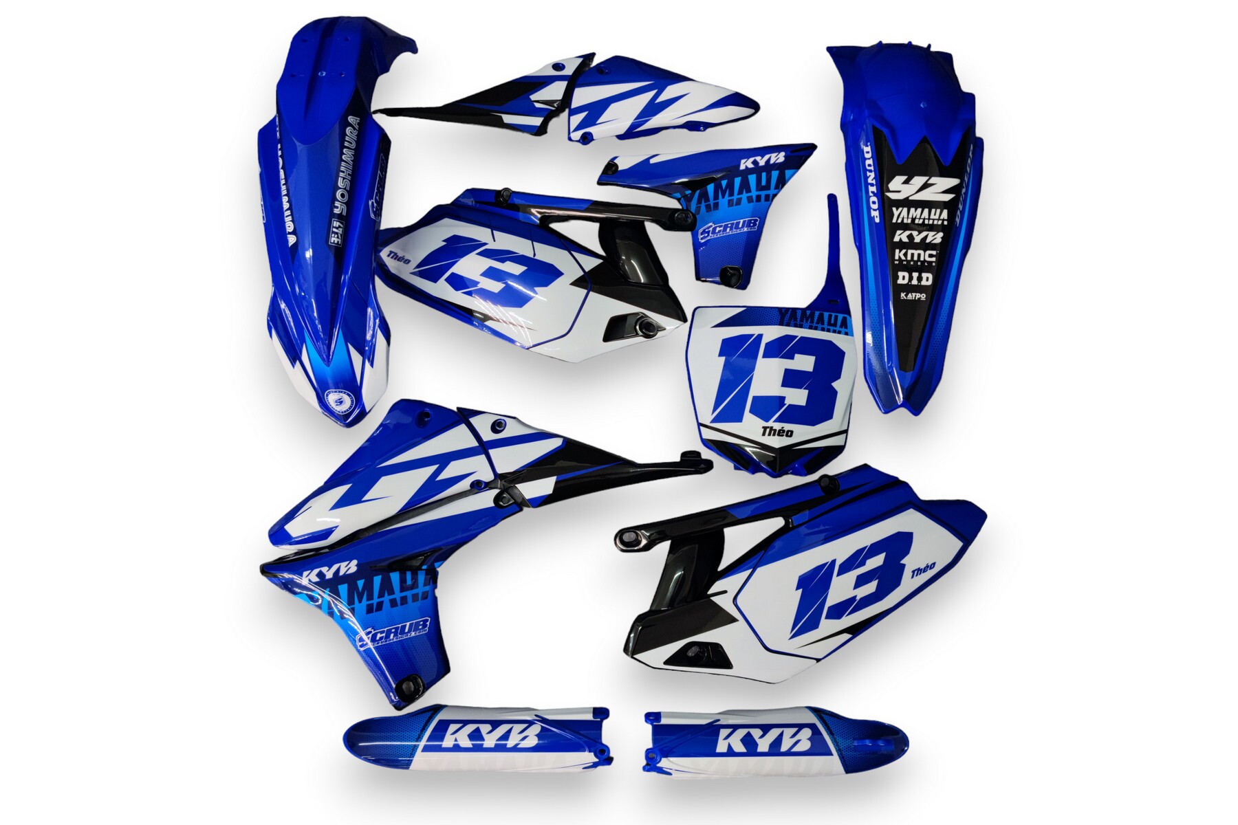 Dekor Yamaha auf Plastiks beklebt für MX und Enduro Modelle 03 Dekor auf Plastiks beklebt für MX und Enduro Modelle passend für Yamaha – Bild 1