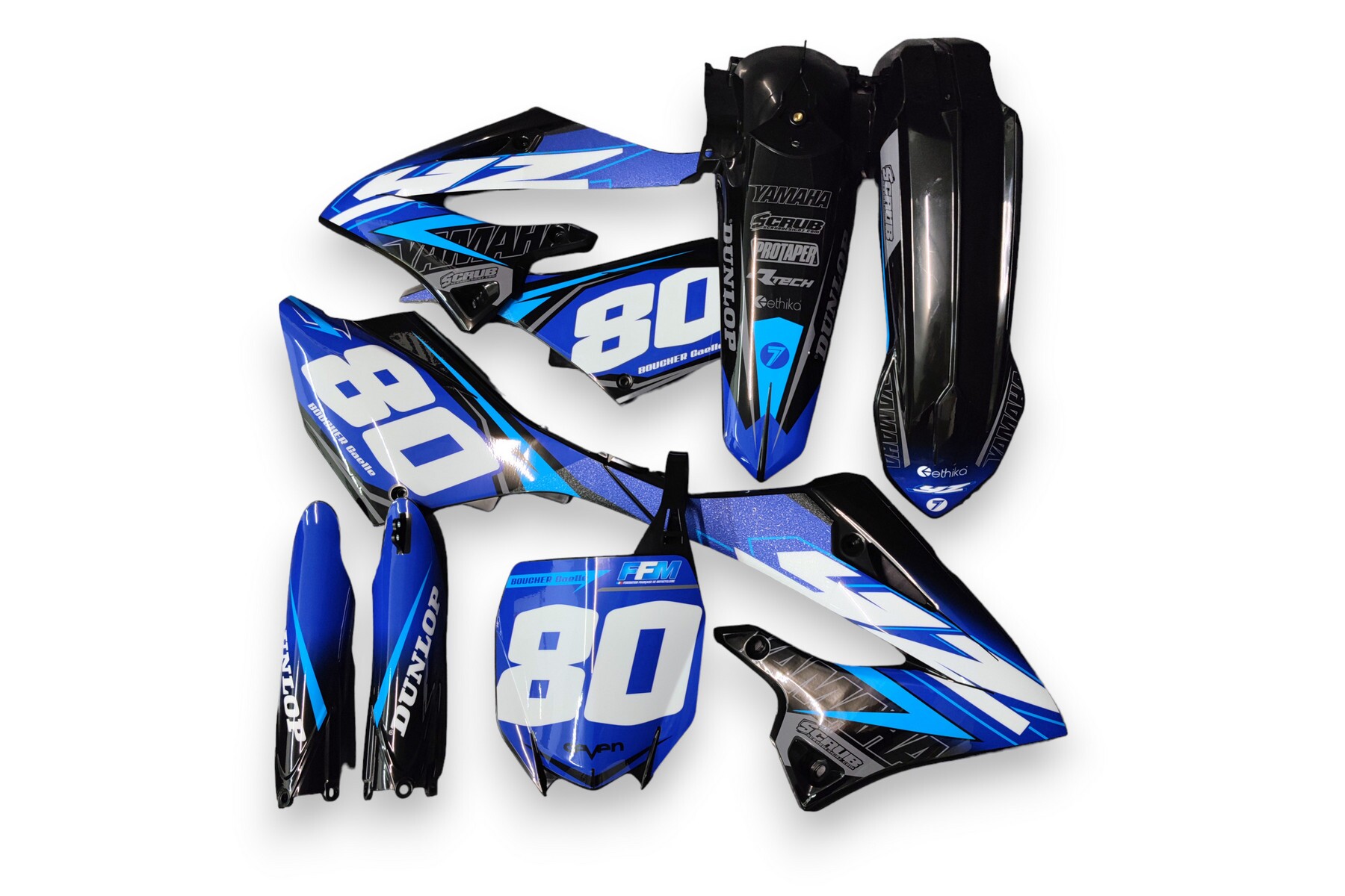 Dekor Yamaha auf Plastiks beklebt für MX und Enduro Modelle 06 Dekor auf Plastiks beklebt für MX und Enduro Modelle passend für Yamaha – Bild 1