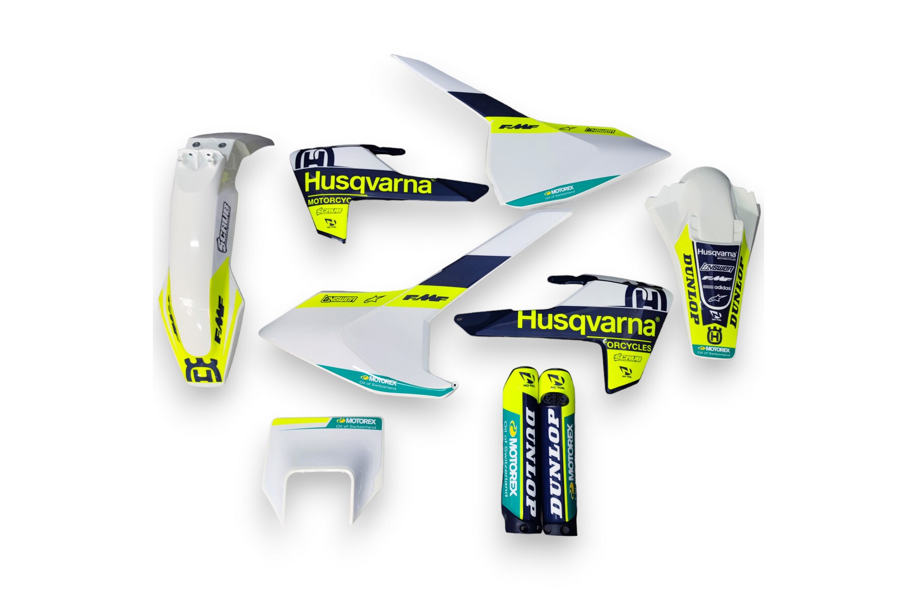 Dekor Husqvarna auf Plastiks beklebt für MX und Enduro Modelle 03 Dekor auf Plastiks beklebt für MX und Enduro Modelle passend für Husqvarna – Bild 1