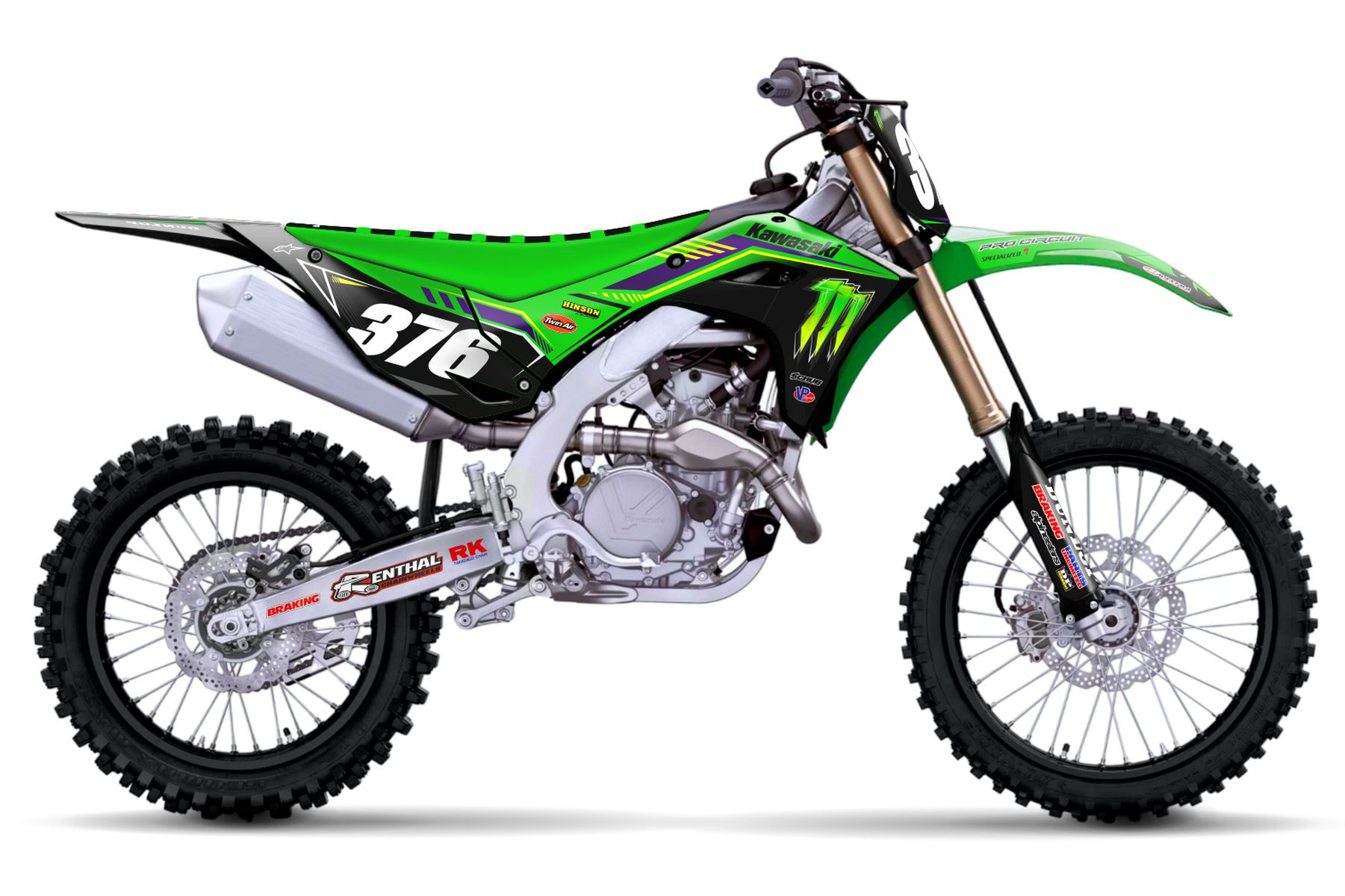 Dekor Monster Energy Pro Circuit Green Limited Edition passend für Kawasaki – Bild 1