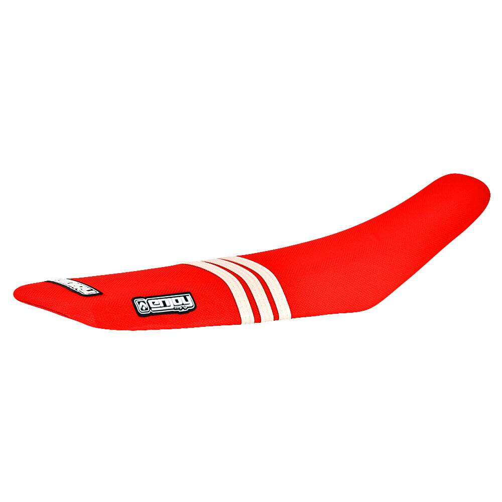 233-HON-RED-WhiteSTRIPE Factory Sitzbankbezug passend für Honda Motocross und Enduromodelle – Bild 1