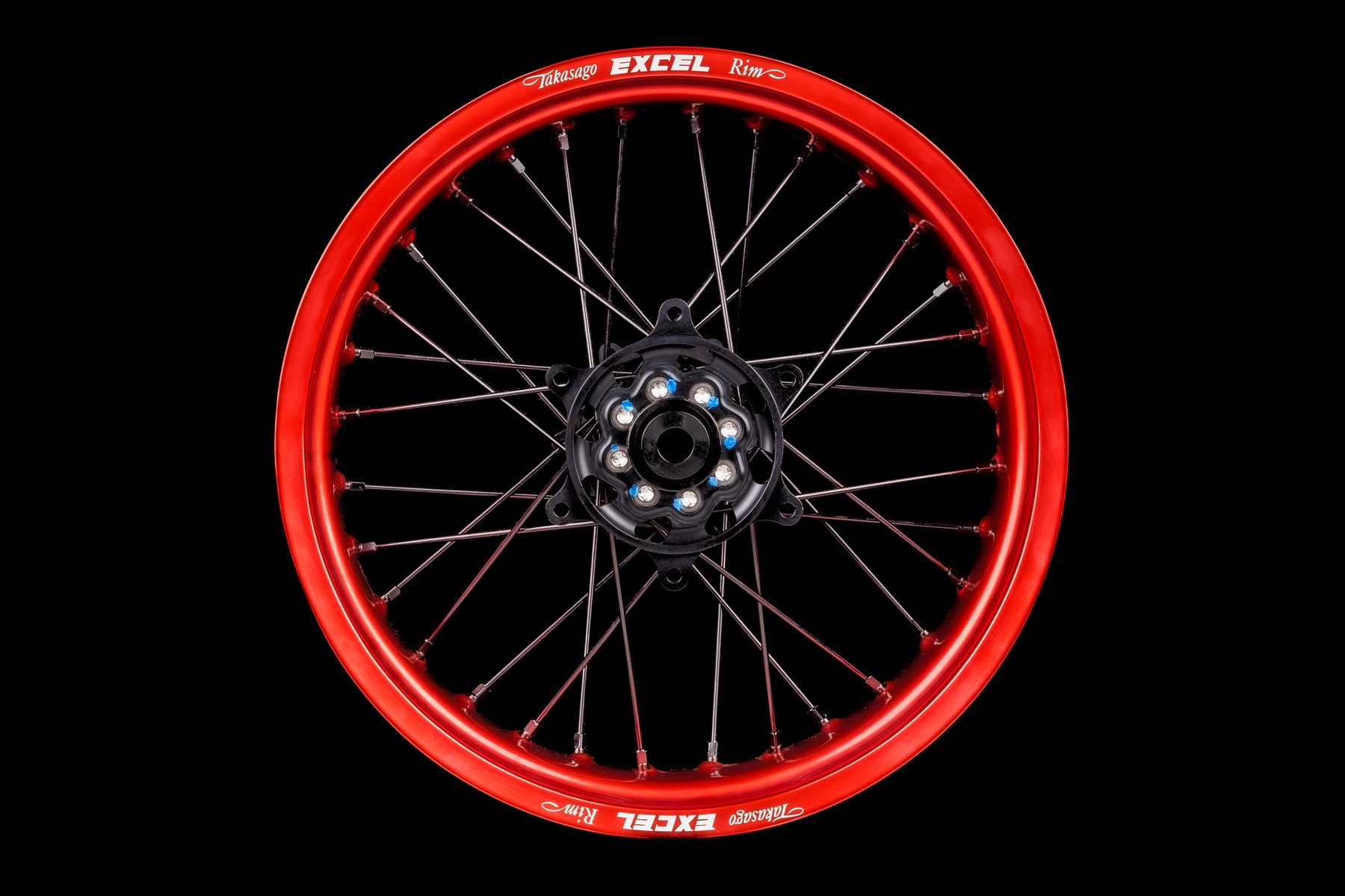 Supermoto Radsatz Excel G2 Series rot schwarz Excel Felgensatz G2 Series | Supermoto Felgen | Rot – Schwarz – Bild 1