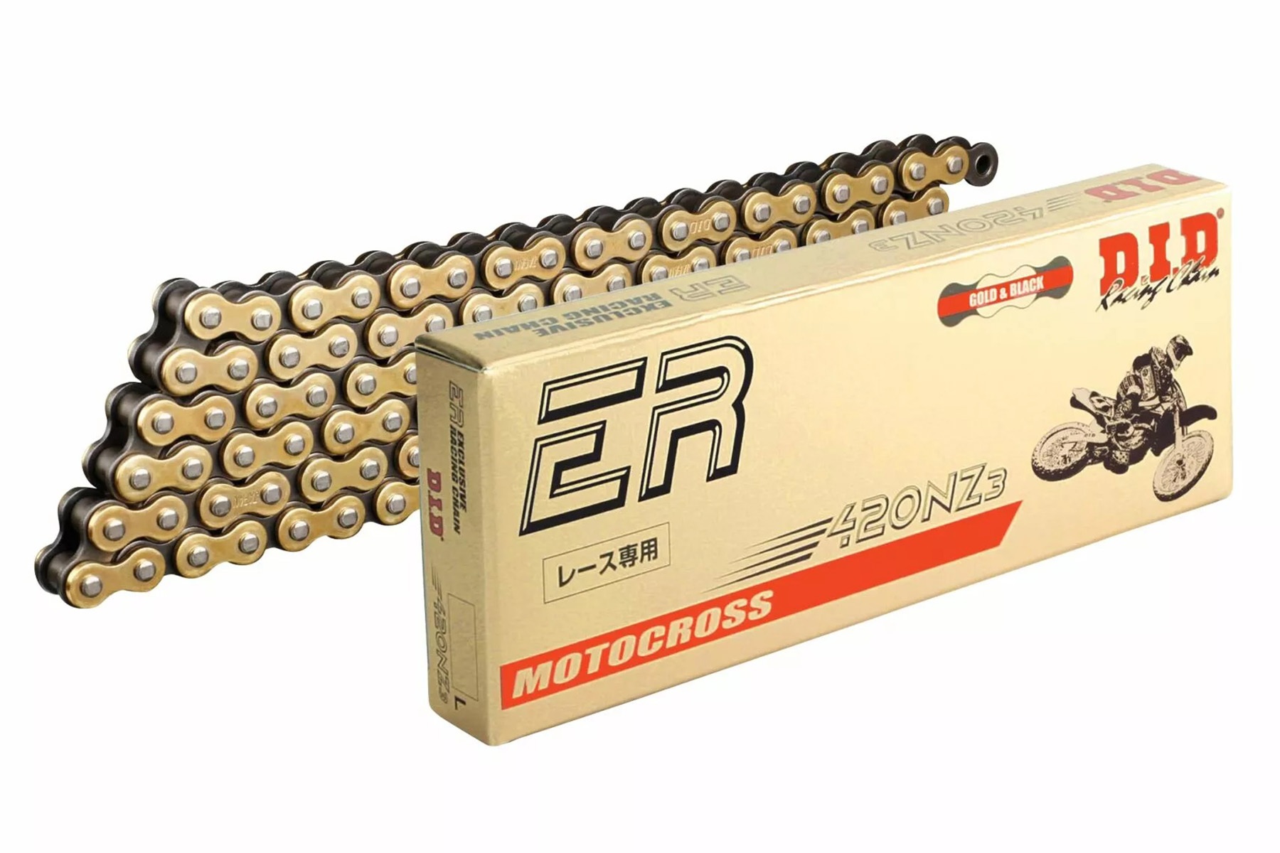 DID Kette 420 NZ Gold Schwarz für Motocross und Enduro DID Kette 420 NZ Gold Schwarz für Motocross und Enduro – Länge 140 Rollen – Bild 1