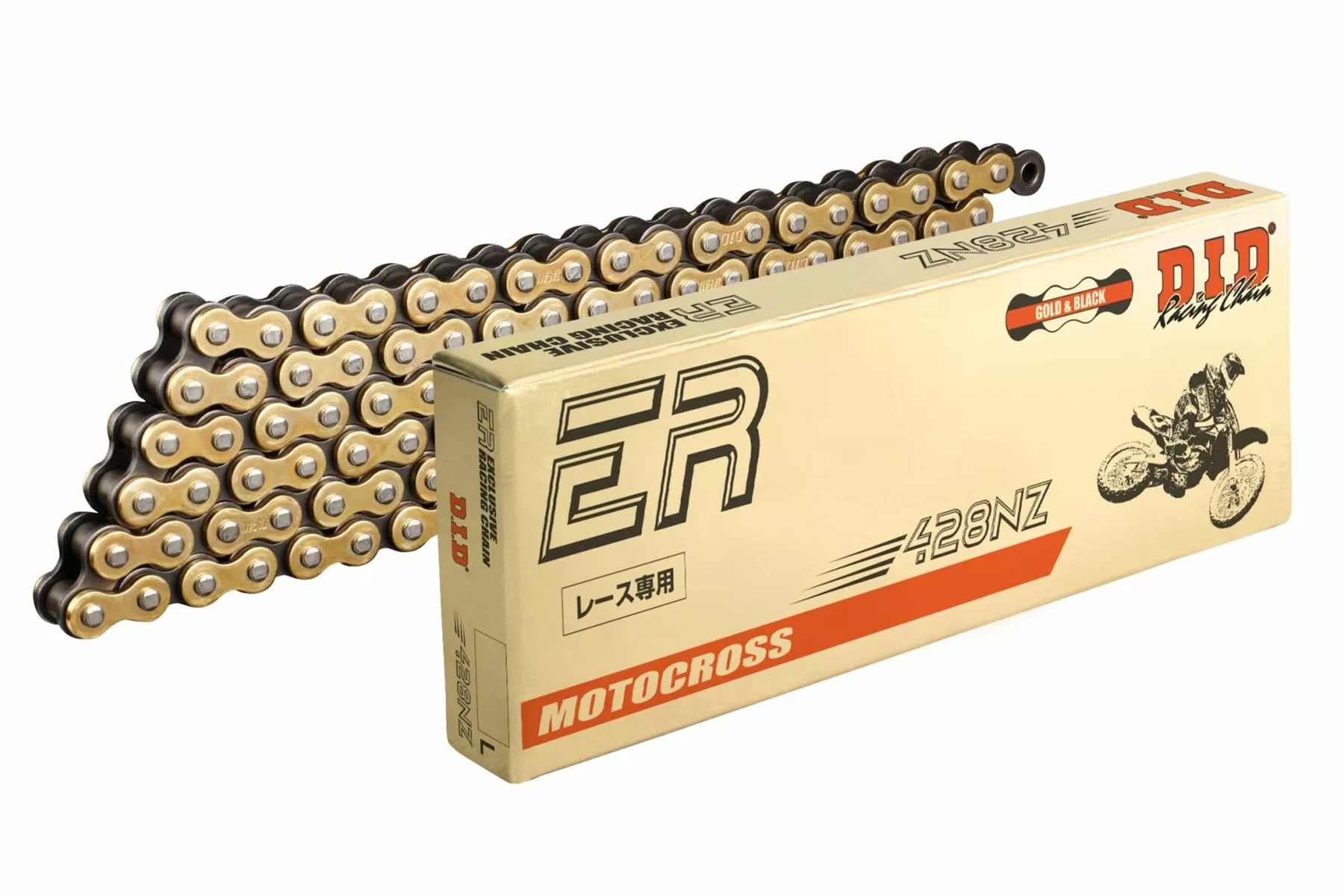 DID Kette 428 NZ Gold Schwarz für Motocross und Enduro – Länge 122 Rollen – Bild 1