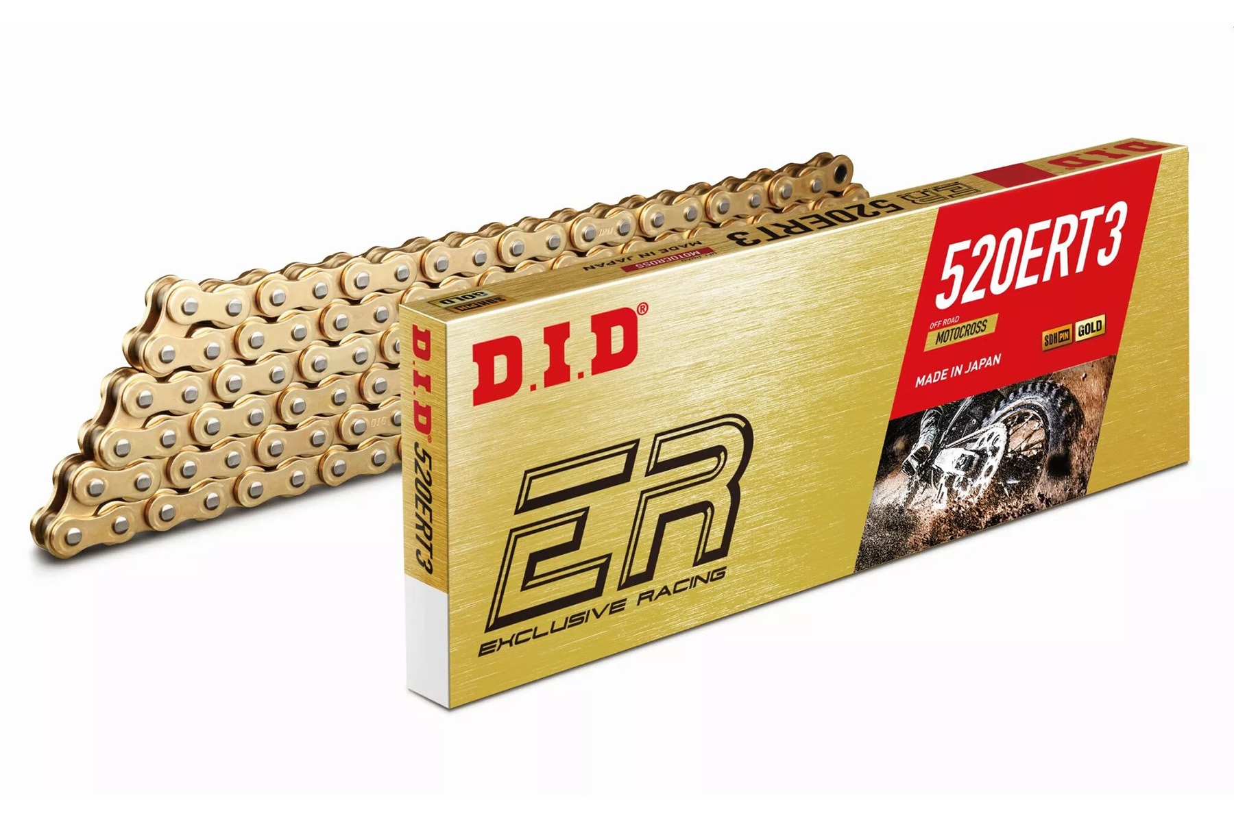 DID Kette 520 ERT3 Gold für Motocross und Enduro DID Kette 520 ERT3 Gold für Motocross und Enduro – Länge 112 Rollen – Bild 1