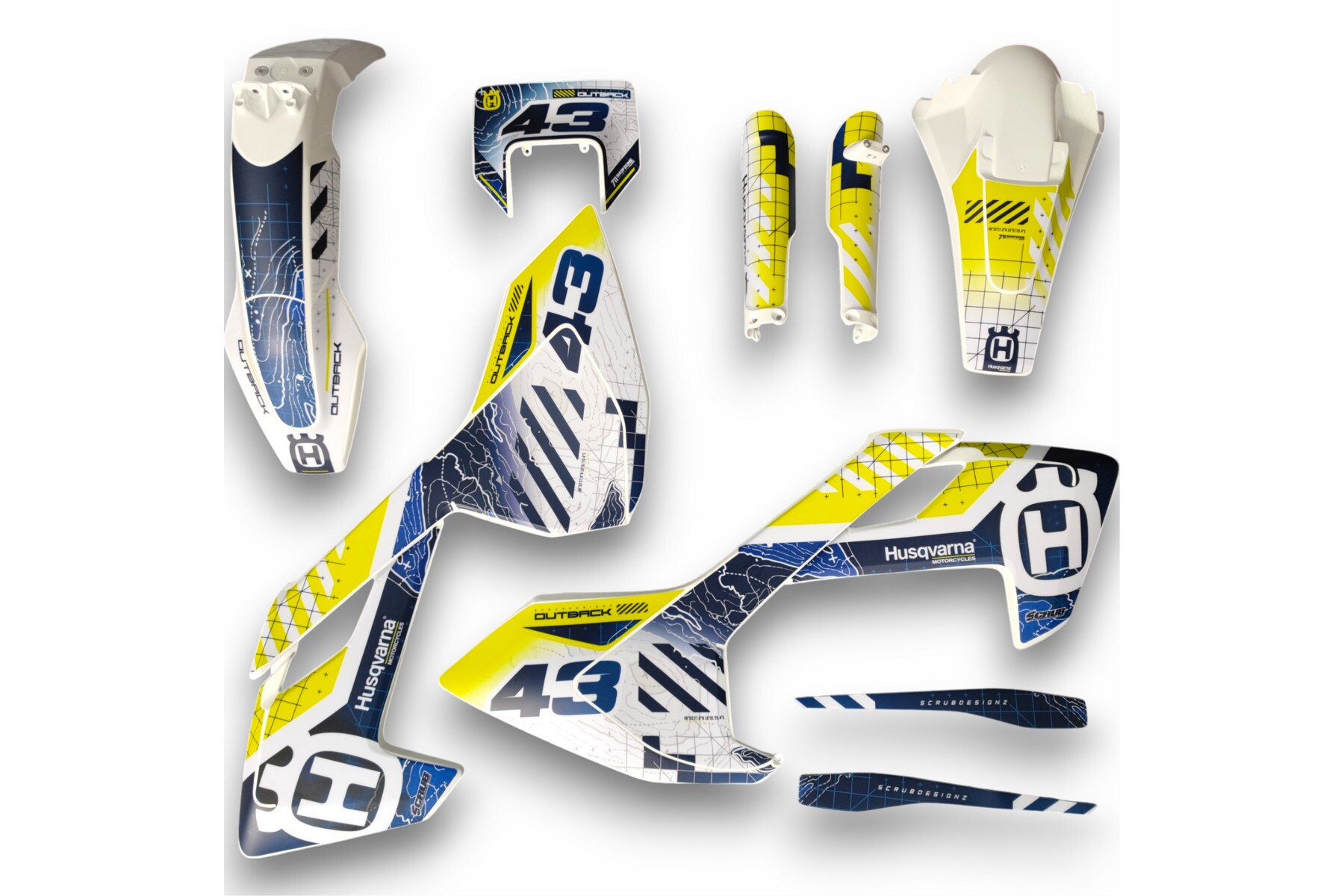 Dekor auf Plastiks beklebt für MX und Enduro Modelle passend für Husqvarna – Bild 1