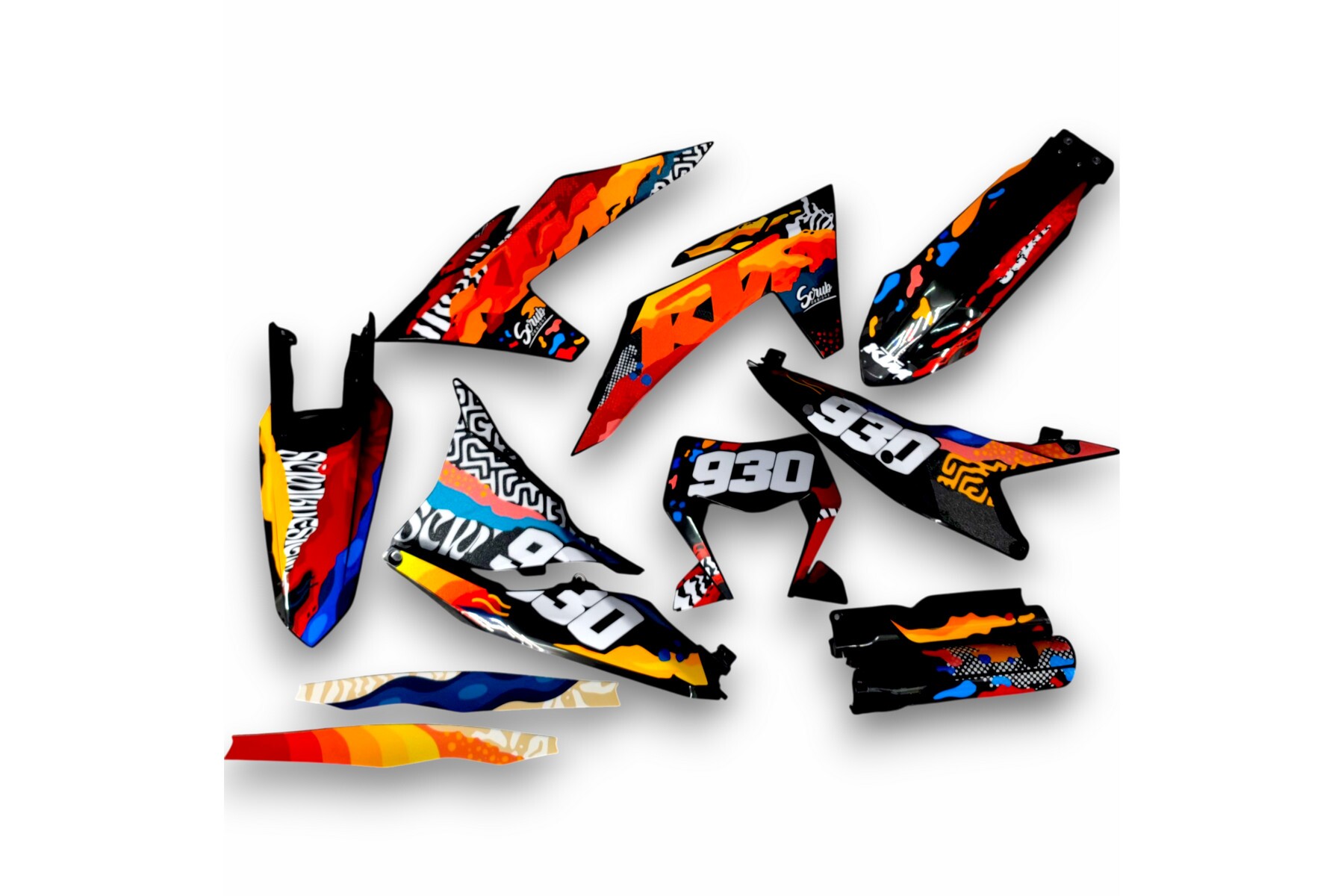 Dekor KTM auf Plastiks beklebt für MX und Enduro Modelle 27 Dekor auf Plastiks beklebt für MX & Enduro Modelle passend für KTM – Bild 1