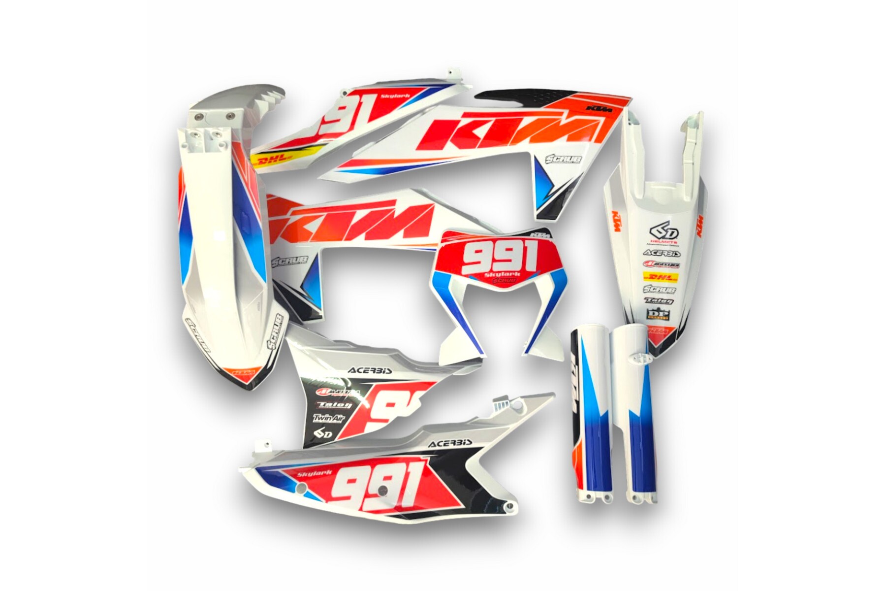 Dekor KTM auf Plastiks beklebt für MX und Enduro Modelle 31 Dekor auf Plastiks beklebt für MX & Enduro Modelle passend für KTM – Bild 1