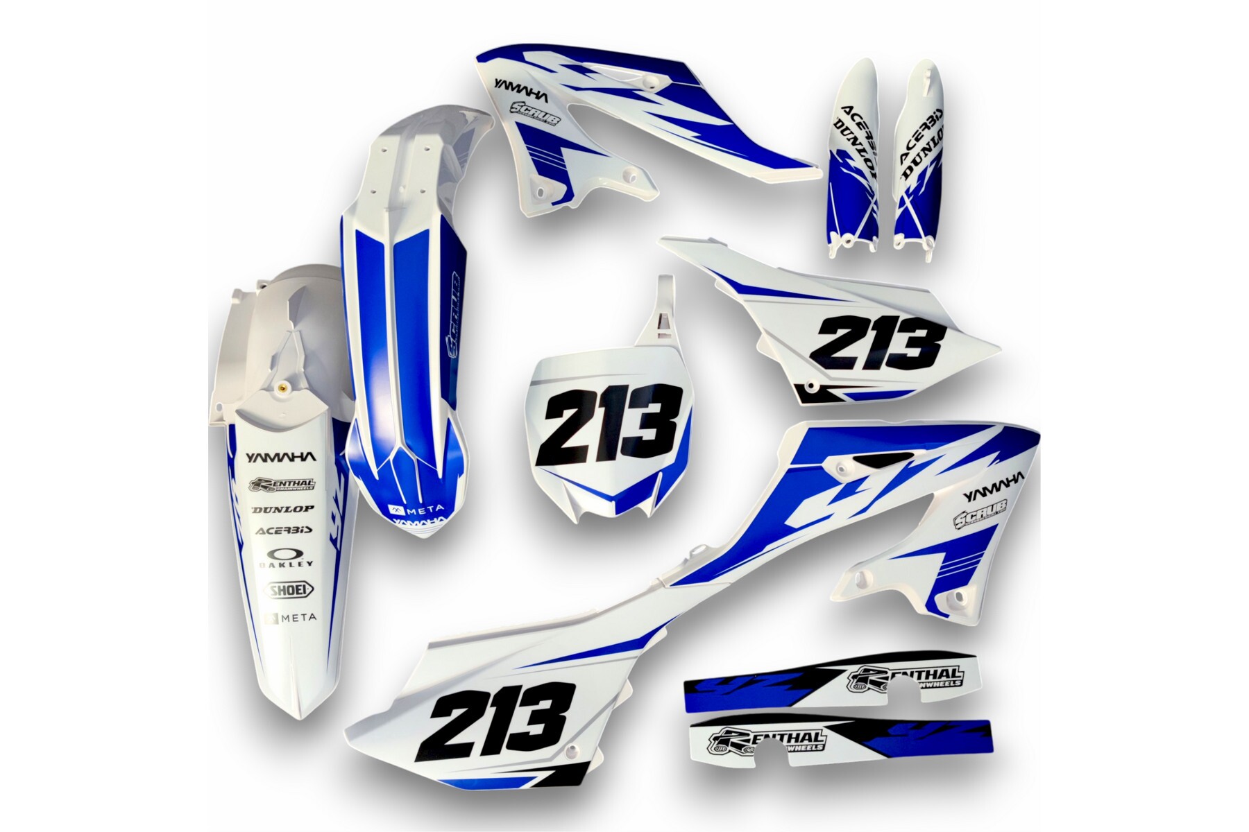 Dekor Yamaha auf Plastiks beklebt für MX und Enduro Modelle 08 Dekor auf Plastiks beklebt für MX und Enduro Modelle passend für Yamaha – Bild 1