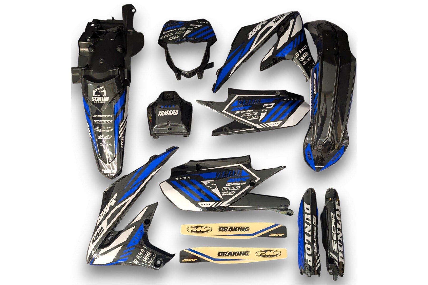 Dekor Yamaha auf Plastiks beklebt für MX und Enduro Modelle 09 Dekor auf Plastiks beklebt für MX und Enduro Modelle passend für Yamaha – Bild 1