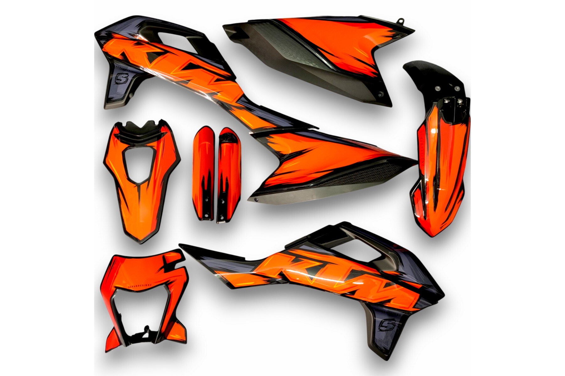 Dekor auf Plastiks beklebt passend für KTM 690 SMC R-01 Dekor auf Plastiks beklebt passend für KTM 690 SMC R – Bild 1