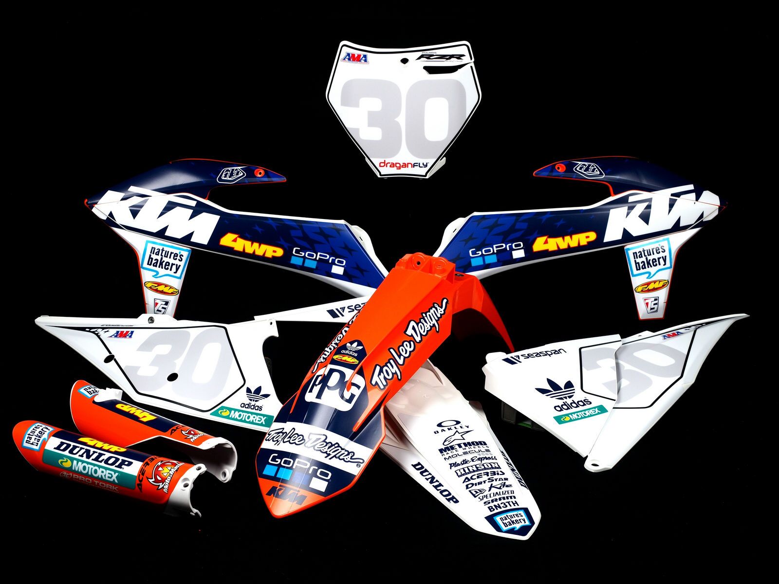 OLYMPUS DIGITAL CAMERA Troy Lee Designs Dekor auf Plastiks beklebt für MX & Enduro Modelle passend für KTM – Bild 1