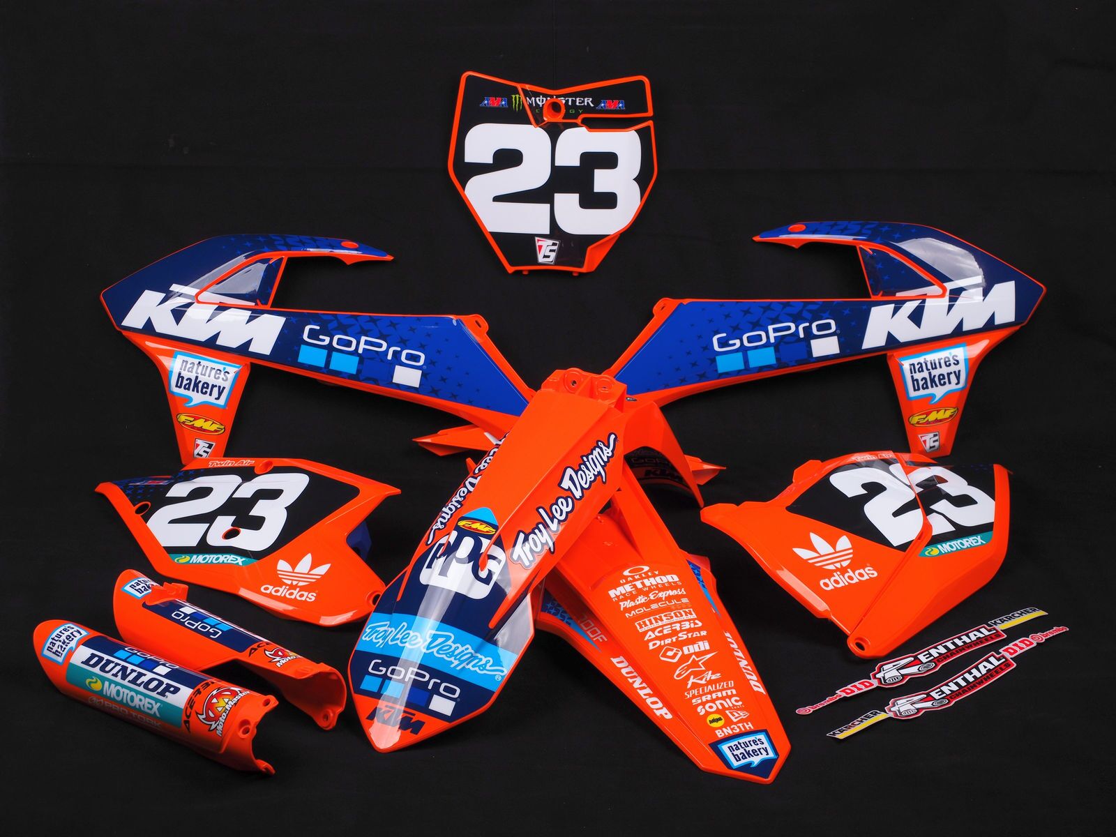 OLYMPUS DIGITAL CAMERA Troy Lee Designs Dekor auf Plastiks beklebt für MX & Enduro Modelle passend für KTM – Bild 1