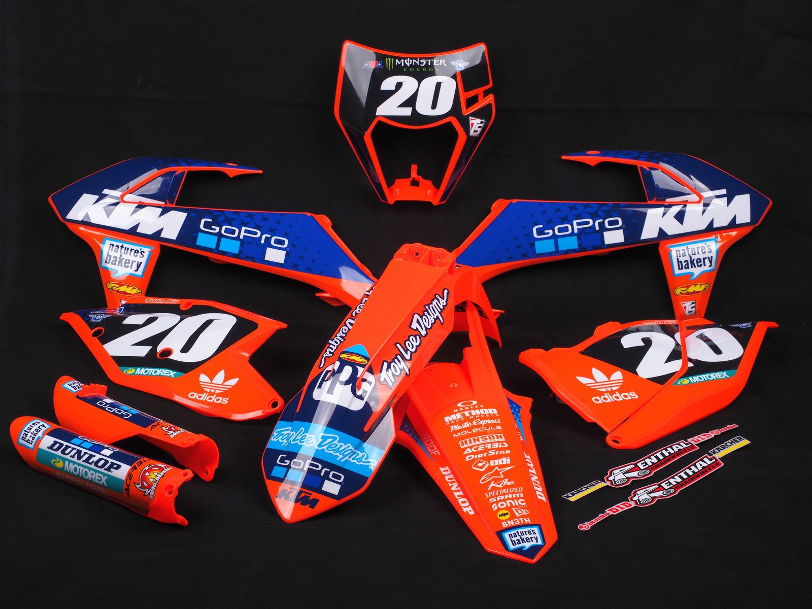 Troy Lee Designs Dekor auf Plastiks beklebt für MX & Enduro Modelle passend für KTM – Bild 1