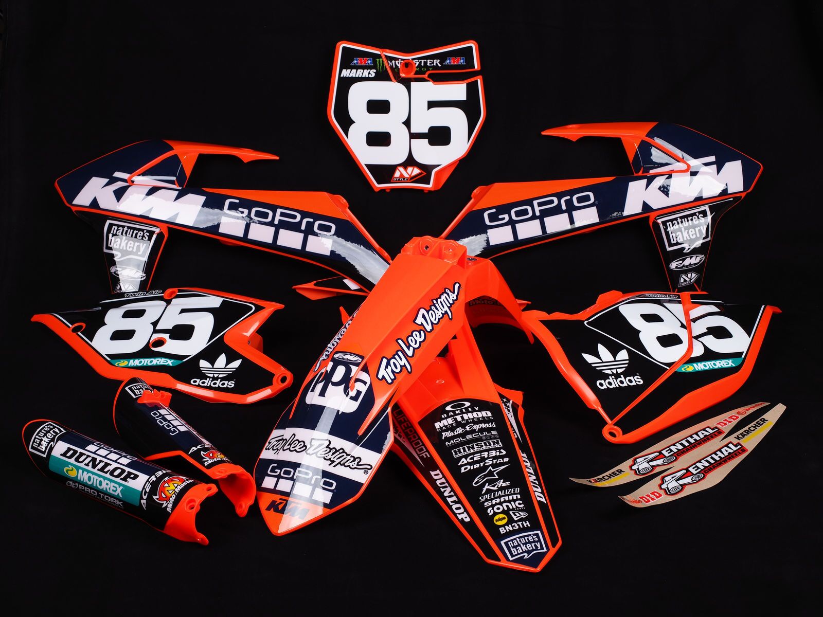 OLYMPUS DIGITAL CAMERA Troy Lee Designs Dekor auf Plastiks beklebt für MX & Enduro Modelle passend für KTM – Bild 1