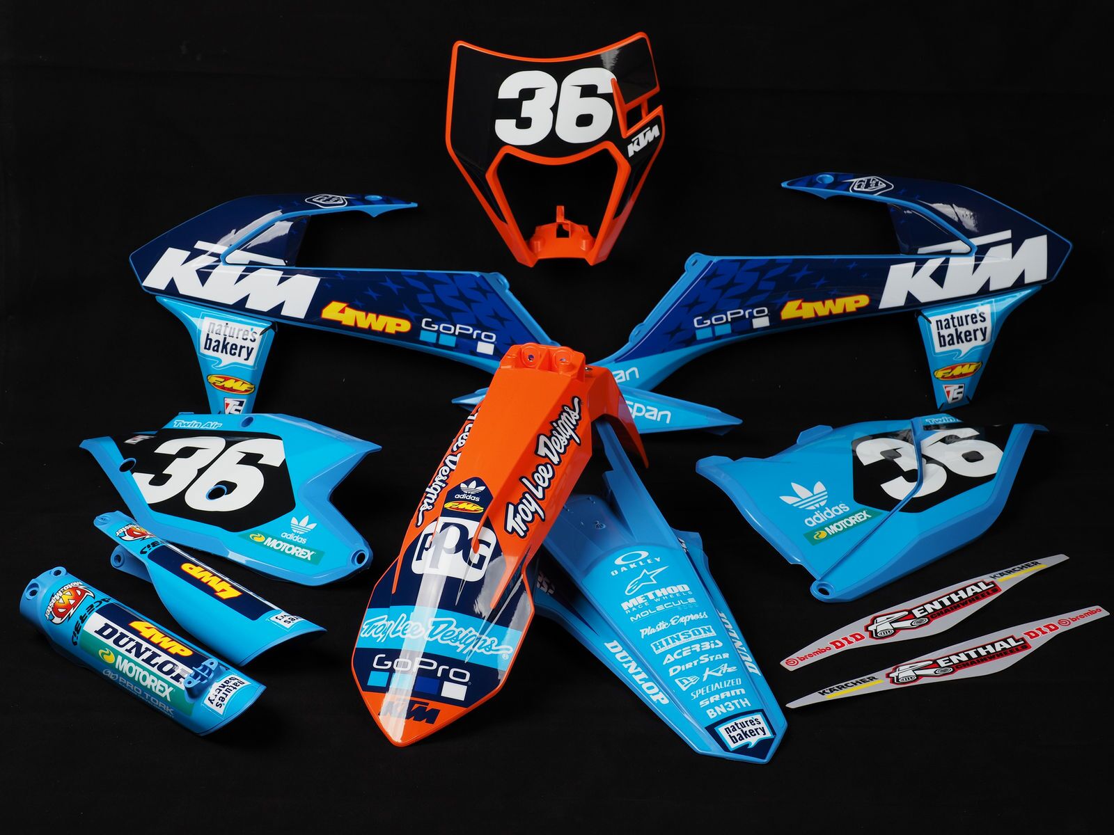 OLYMPUS DIGITAL CAMERA Troy Lee Designs Dekor auf Plastiks beklebt für MX & Enduro Modelle passend für KTM – Bild 1