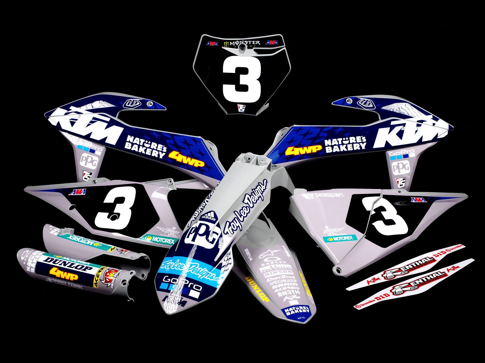 OLYMPUS DIGITAL CAMERA Troy Lee Designs Dekor auf Plastiks beklebt für MX & Enduro Modelle passend für KTM – Bild 1