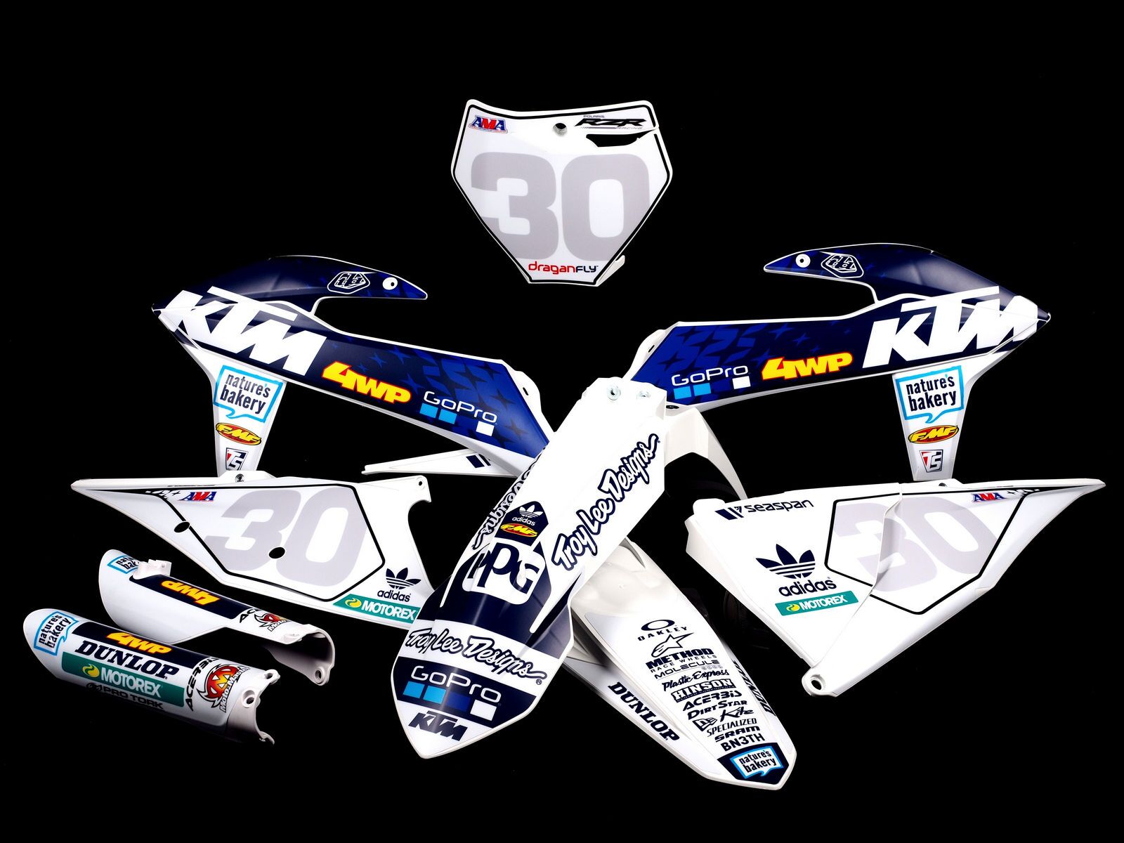 OLYMPUS DIGITAL CAMERA Troy Lee Designs Dekor auf Plastiks beklebt für MX & Enduro Modelle passend für KTM – Bild 1