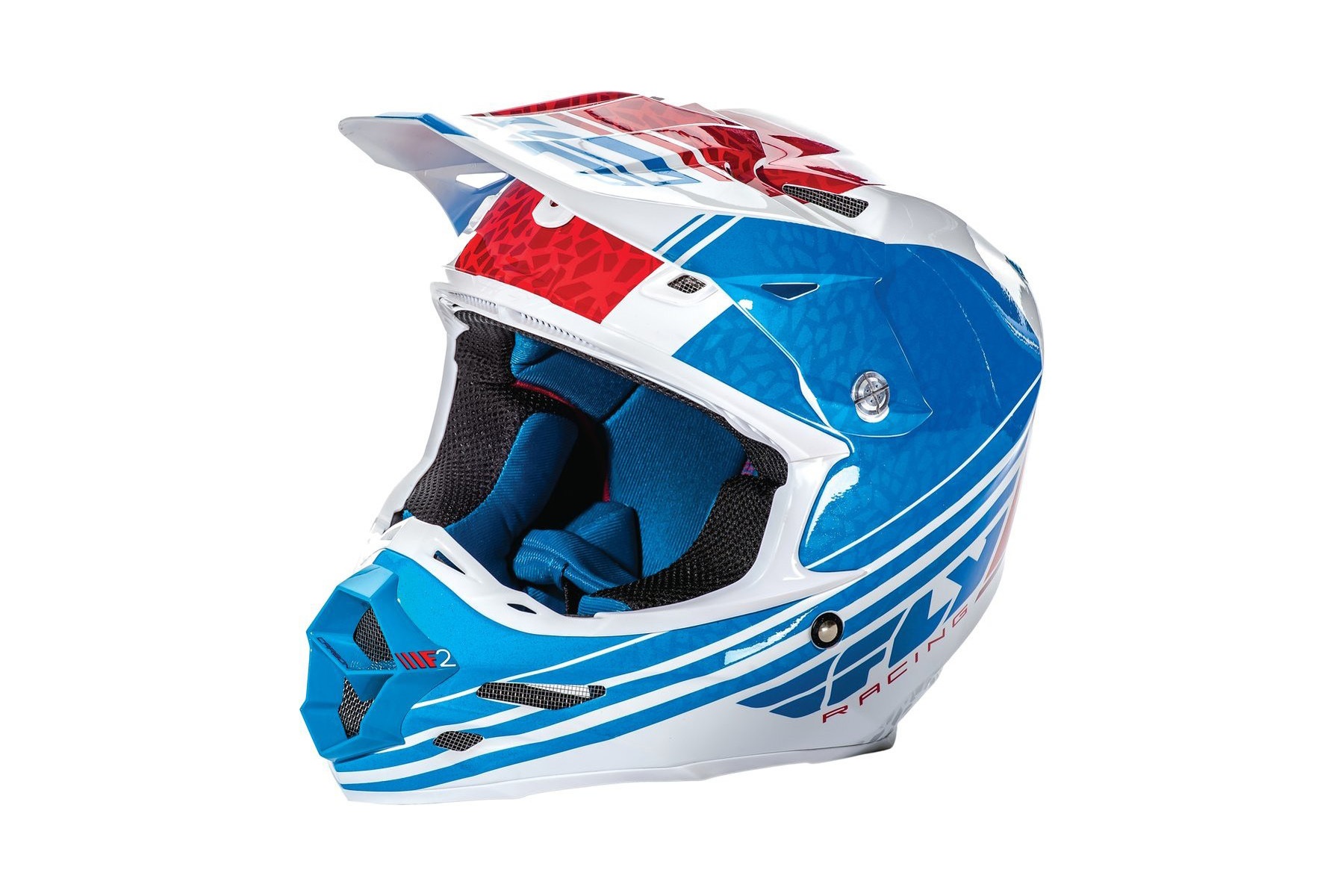Fly Racing Motocross Helm Blau | Weiß in Größe S – Bild 1