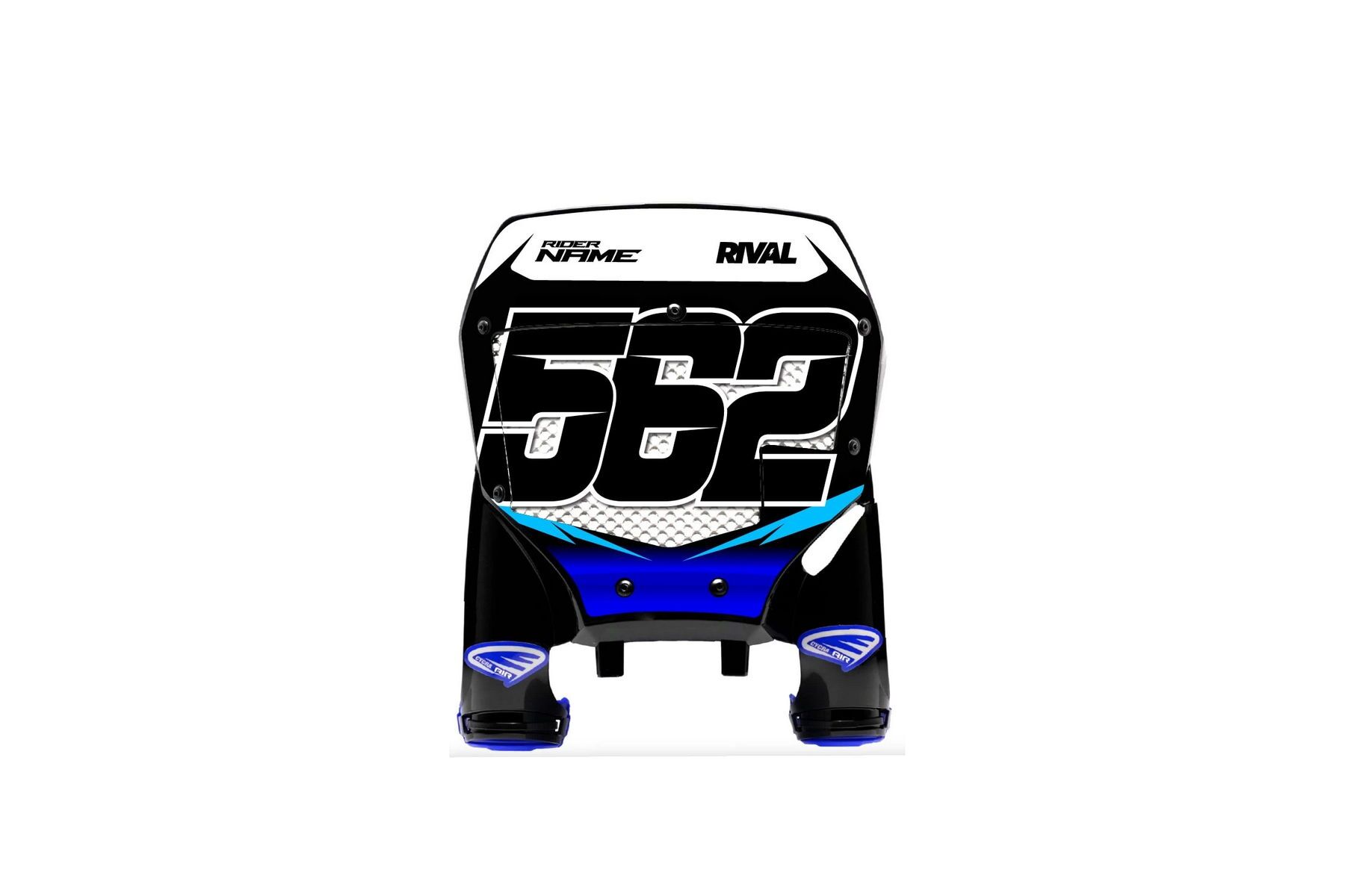 Cycra Startnummerntafel Stadium Vented passend für Yamaha YZF450 2023 – 2026 und YZF250 2024 – 2026 Schwarz mit Name und Startnummer – Bild 1