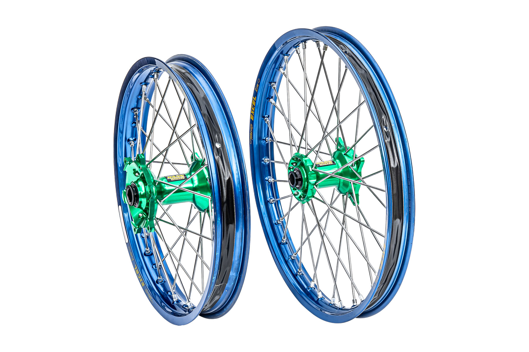 Excel Felgensatz Haan Wheels Motocross Felgen Blau Grün Excel Felgensatz Haan Wheels Motocross Felgen Blau Grün