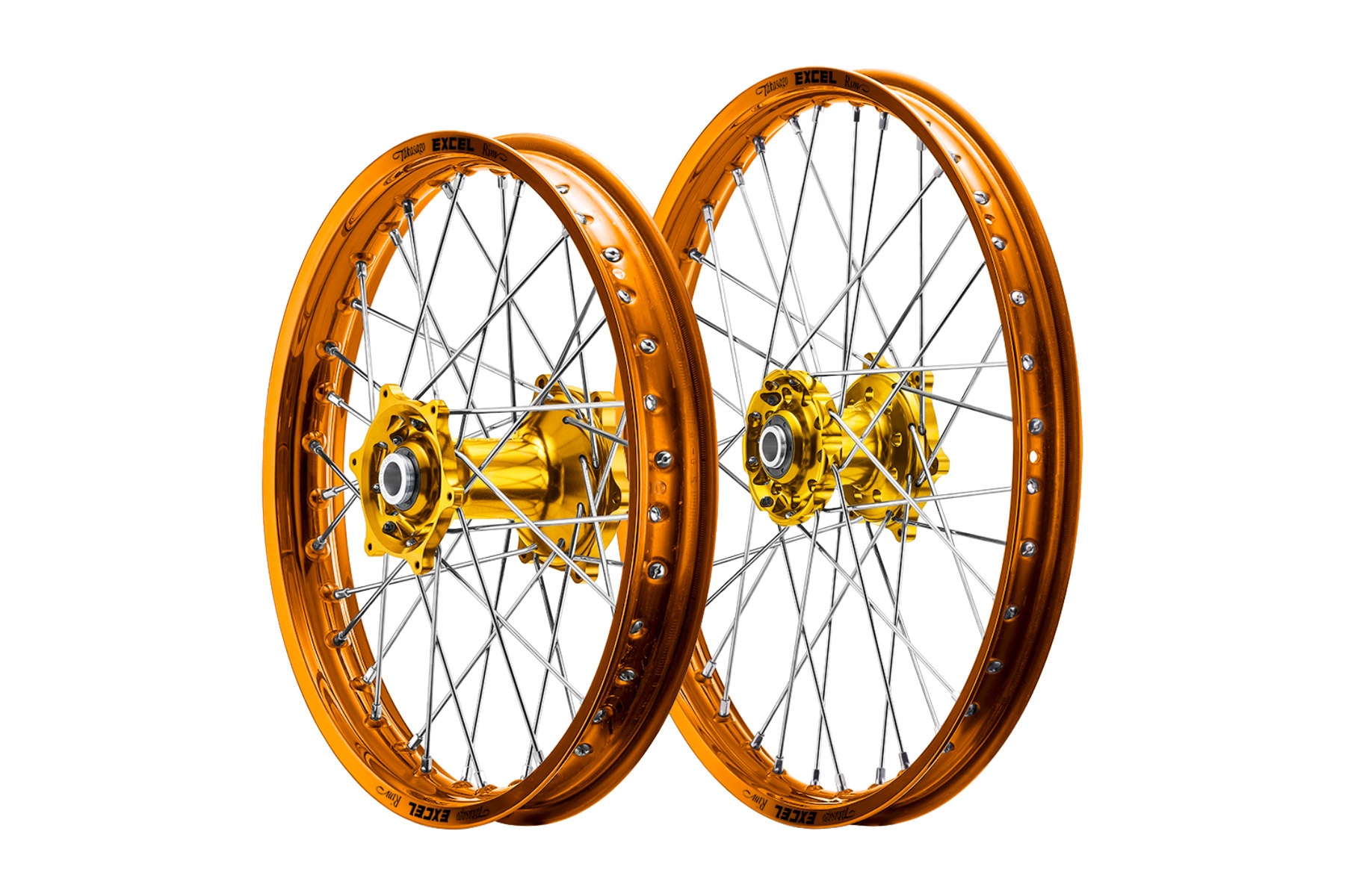 Excel Felgensatz Haan Wheels Motocross Felgen Orange Gold Excel Felgensatz Haan Wheels Motocross Felgen Orange Gold