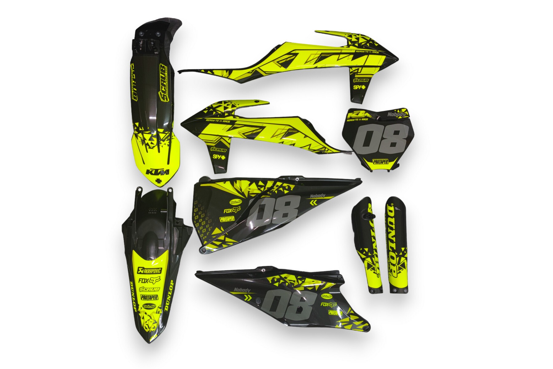 Dekor auf Plastiks beklebt für MX & Enduro Modelle passend für KTM