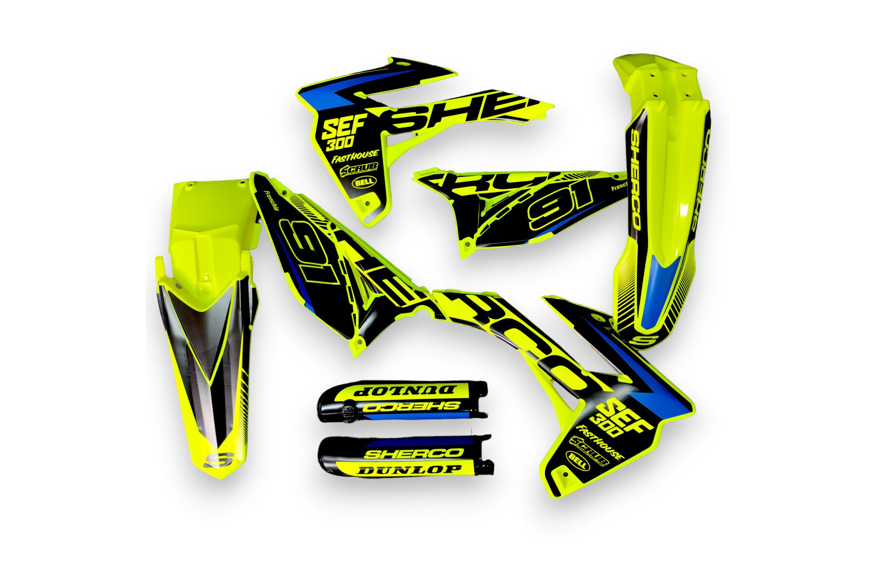 Dekor auf Plastiks beklebt für MX und Enduro Modelle passend für Sherco