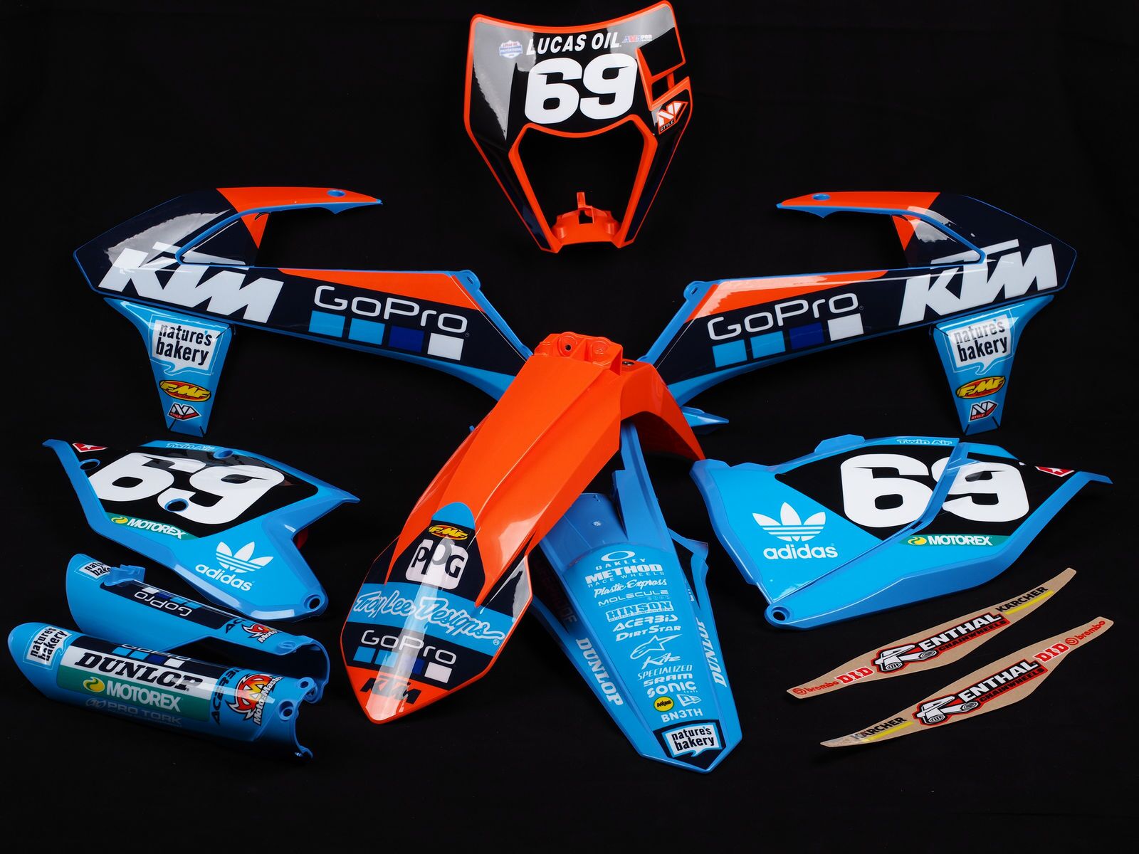Troy Lee Designs Dekor auf Plastiks beklebt für MX & Enduro Modelle passend für KTM