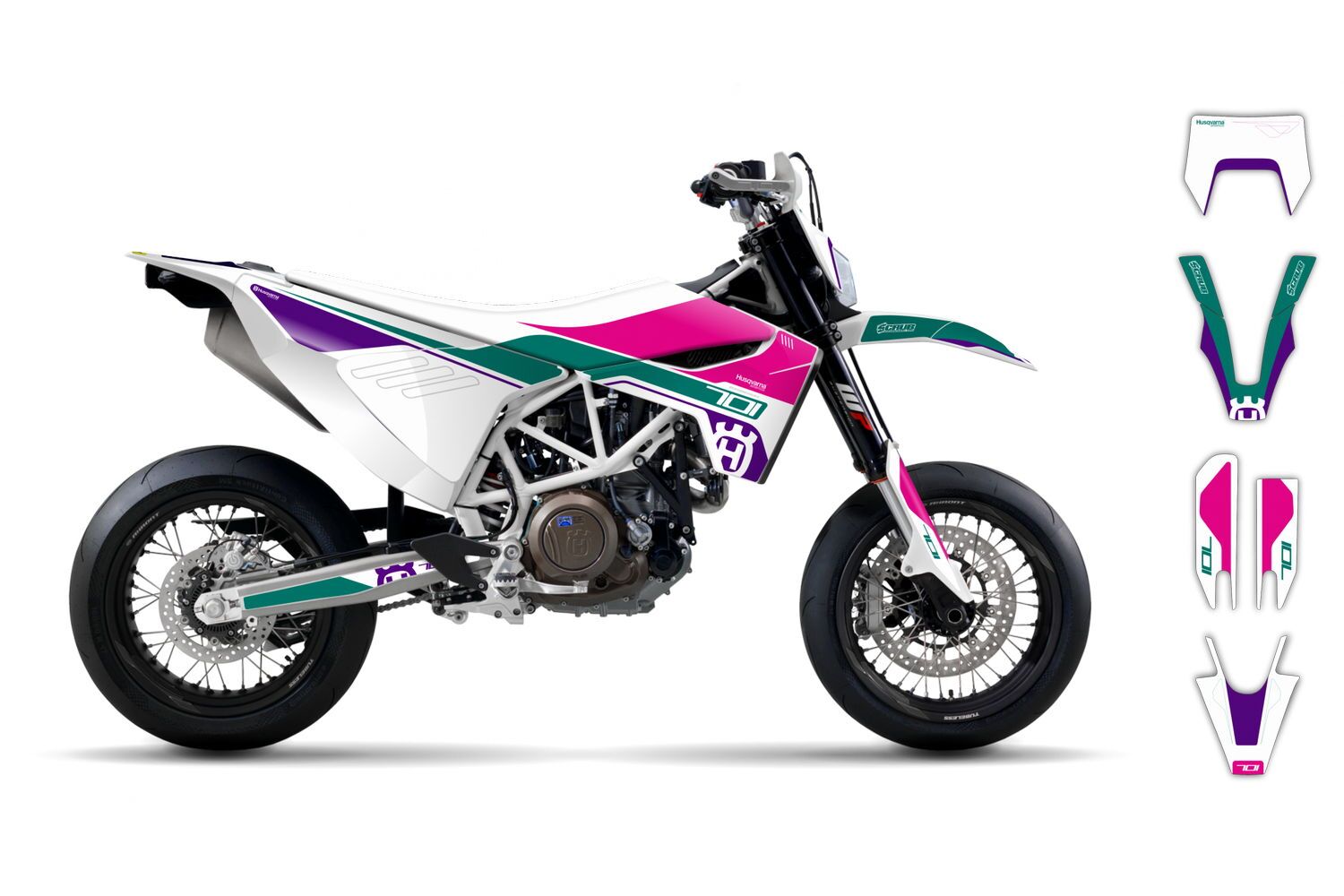 Dekor Factory Spark White passend für Husqvarna 701 Supermoto – Bild 2