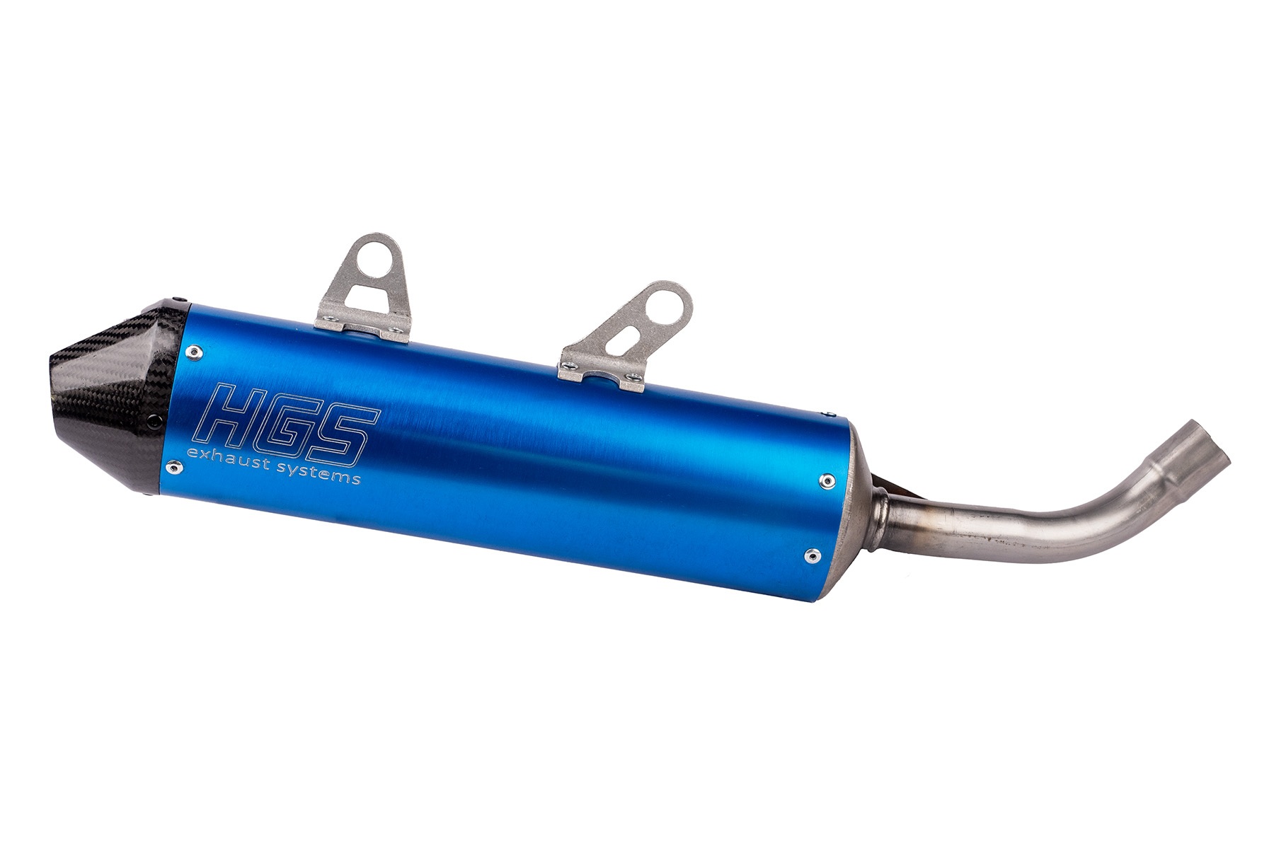 HGS Endschalldämpfer passend für KTM SX50 2024 – 2026 in Blau – Bild 1