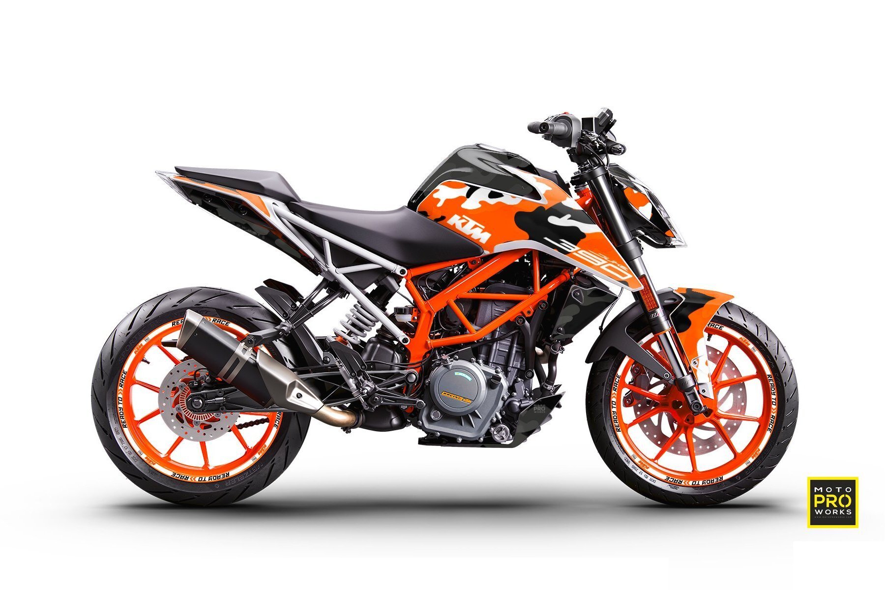 Dekor Factory Duke Camo Orange passend für KTM Duke 125 200 250 390